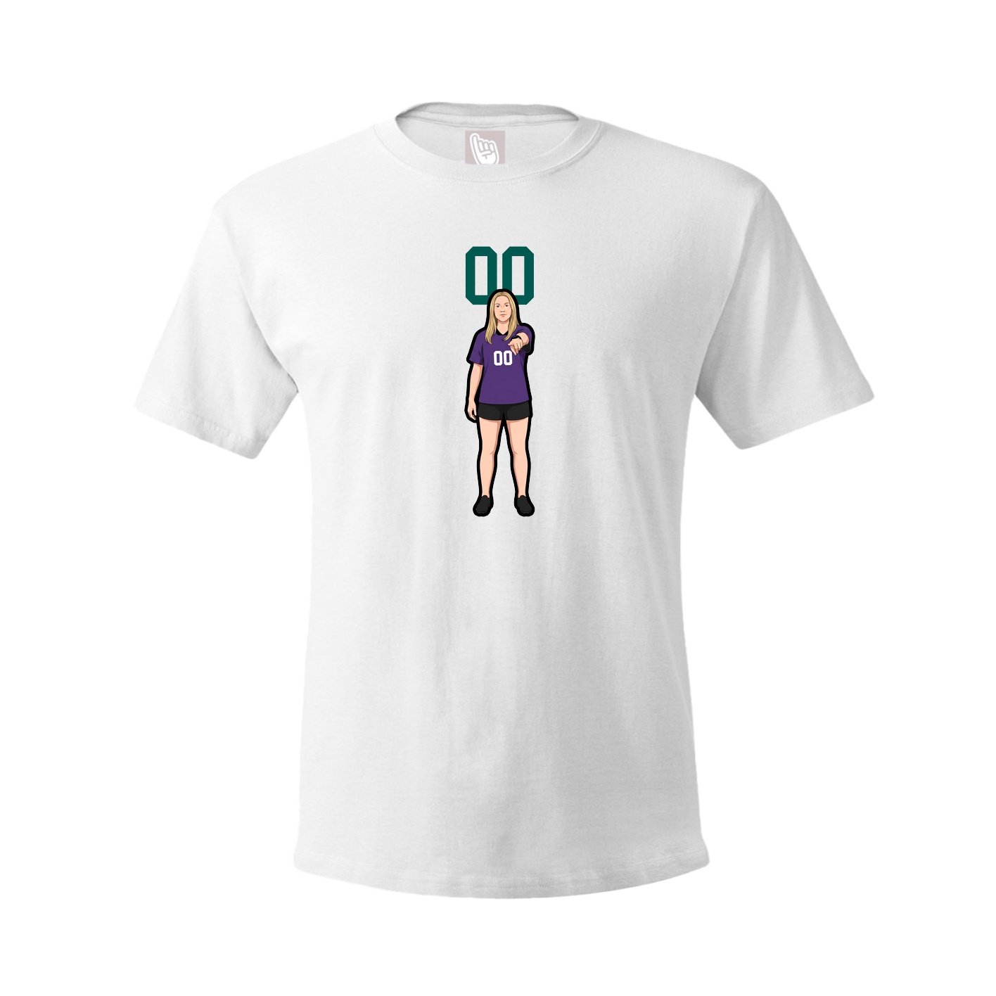 Youth Tee — Number Top in White