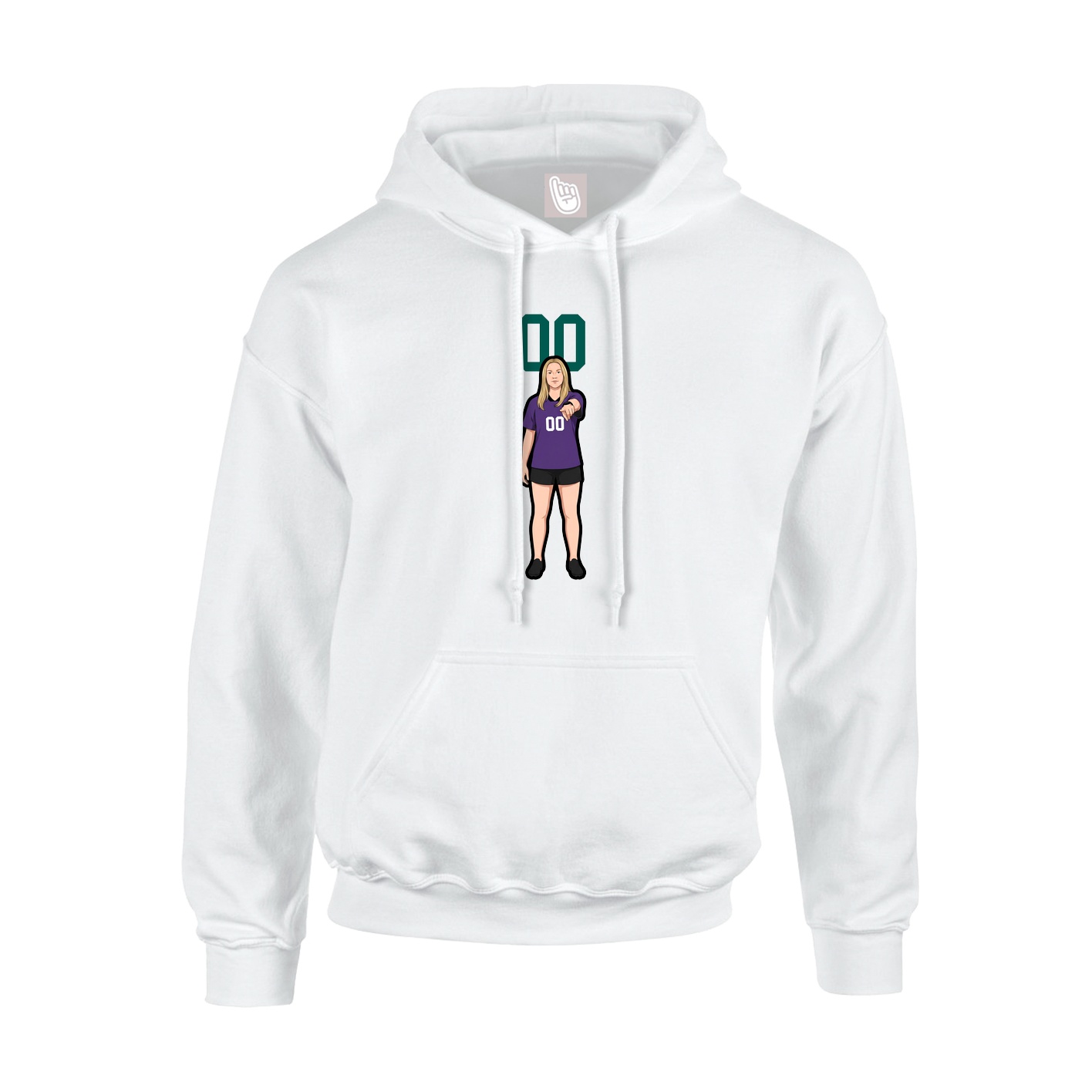 Hoodie — Number Top in White