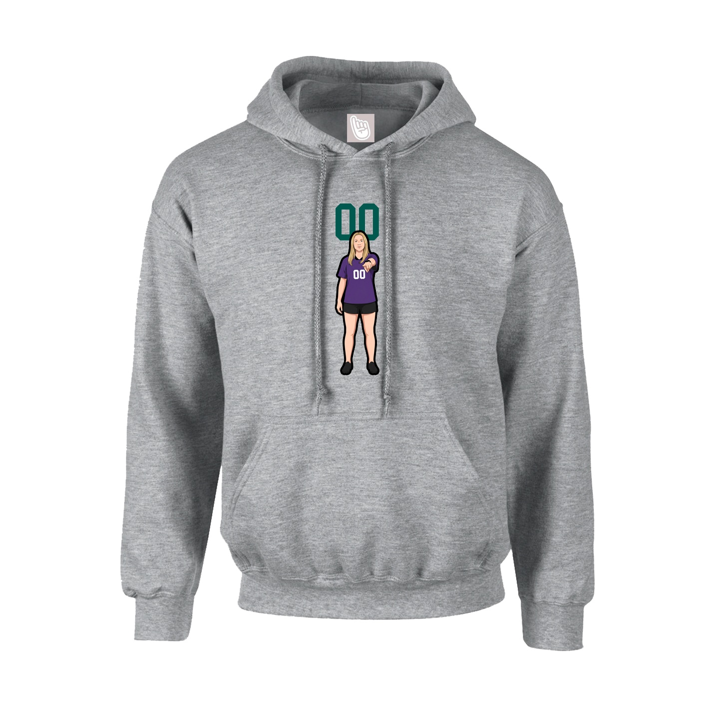 Youth Hoodie — Number Top in Grey