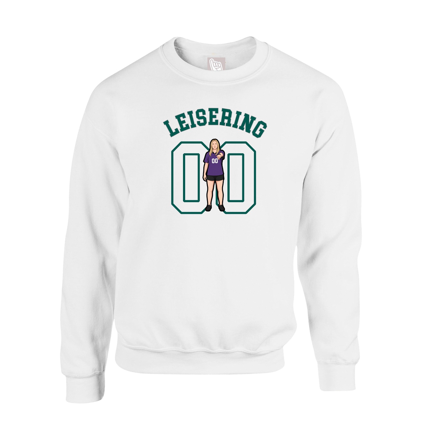 Fleece Crew — Shirsey Arch in White