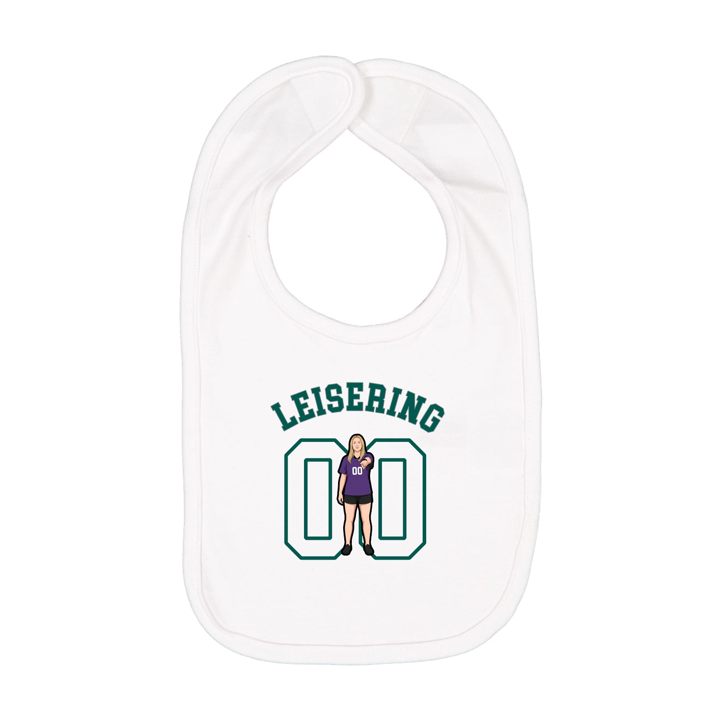 Infant Bib — Shirsey Arch in White