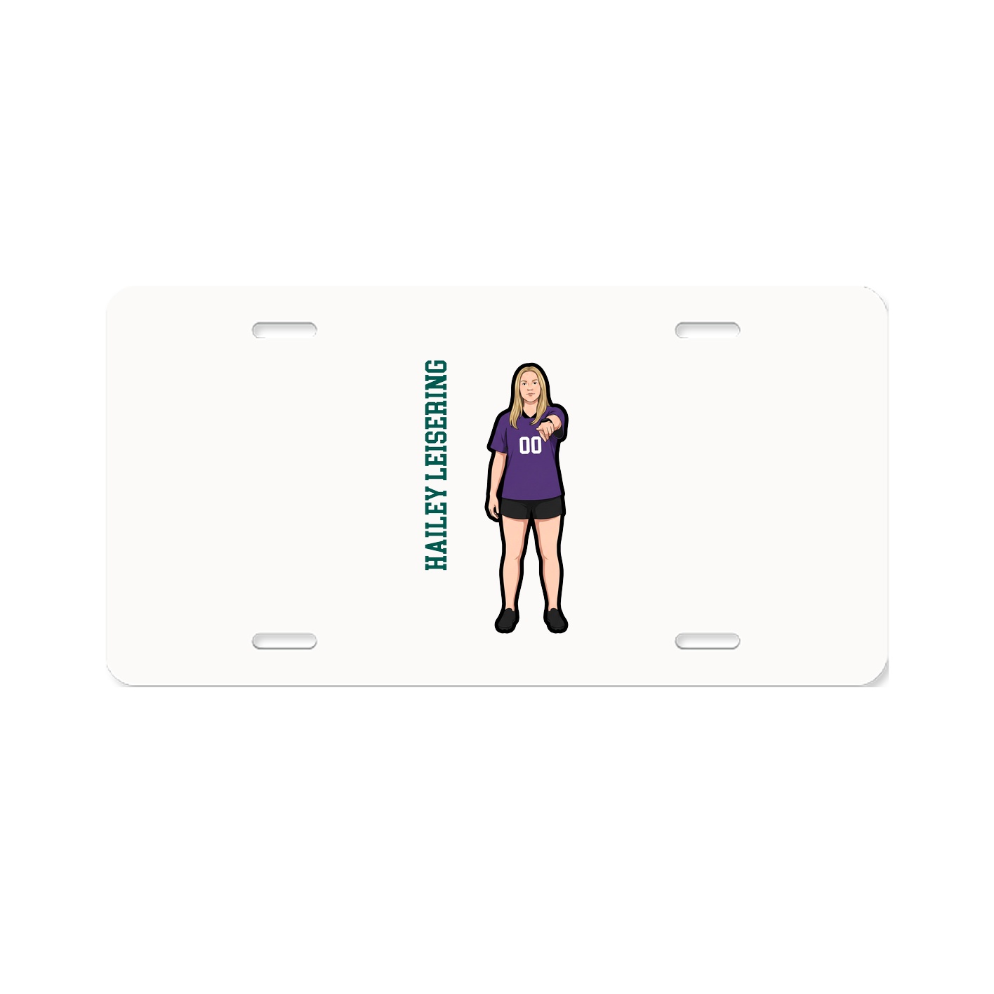 License Plate — Name Vertical in Classic