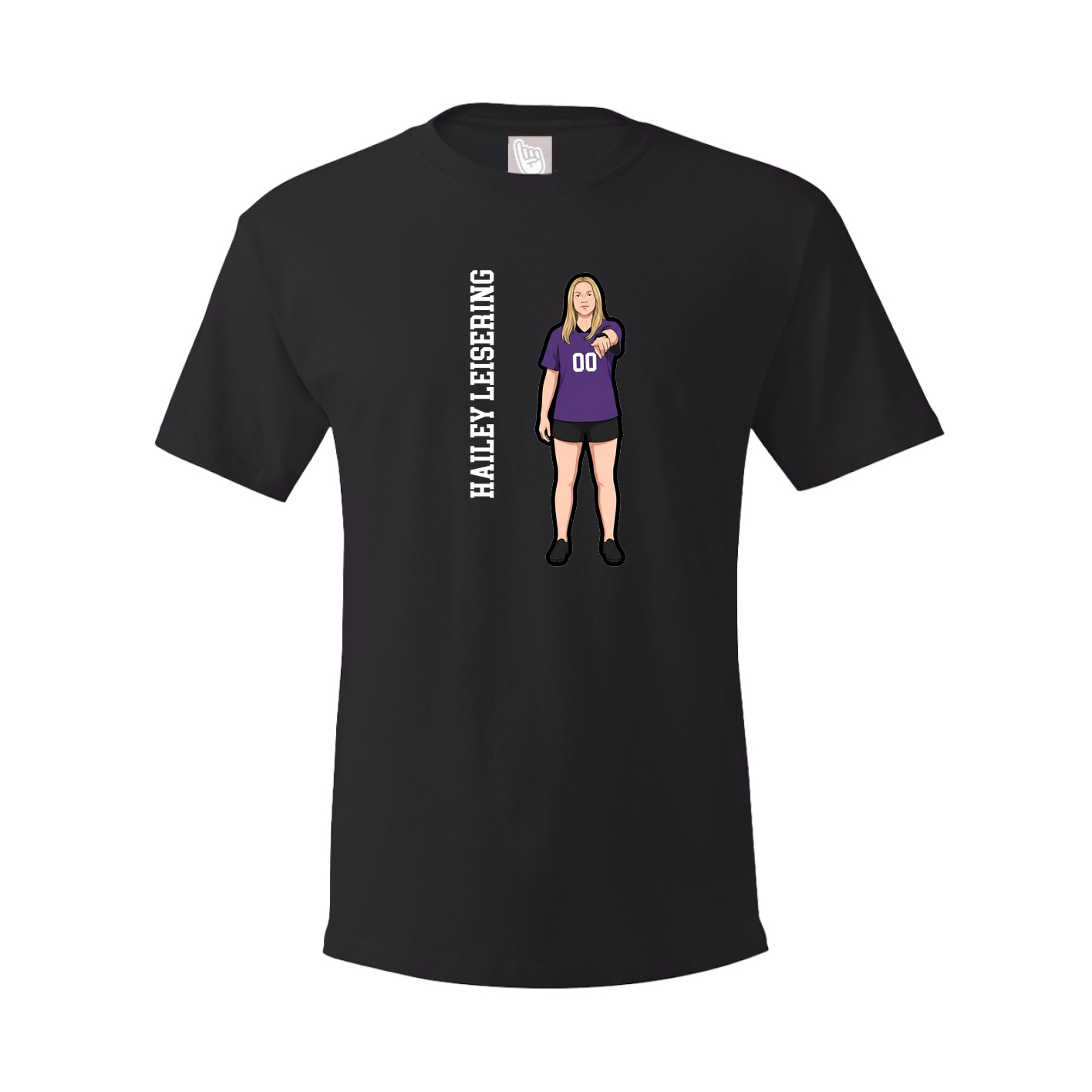 Youth Tee — Name Vertical in Black