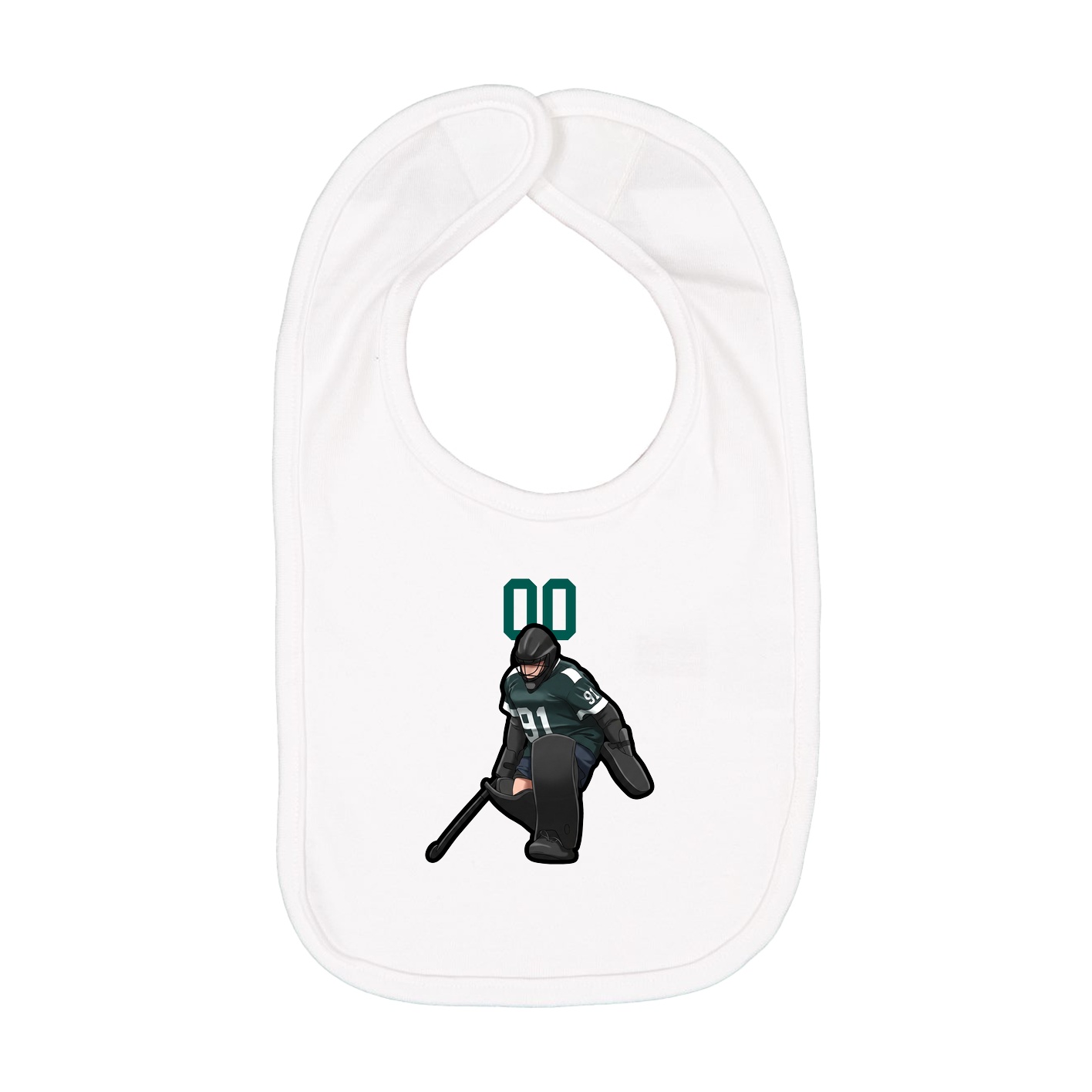 Infant Bib — Number Top in White