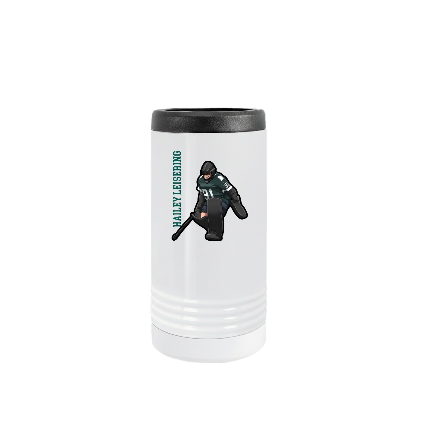Slim Beverage Holder — Name Vertical in White