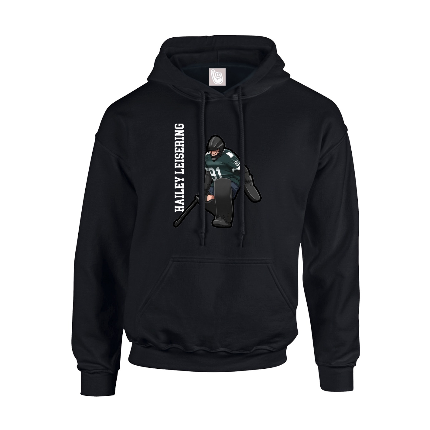 Hoodie — Name Vertical in Black