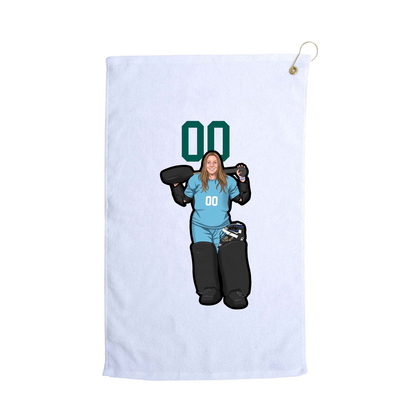 Golf Towel — Number Top in White