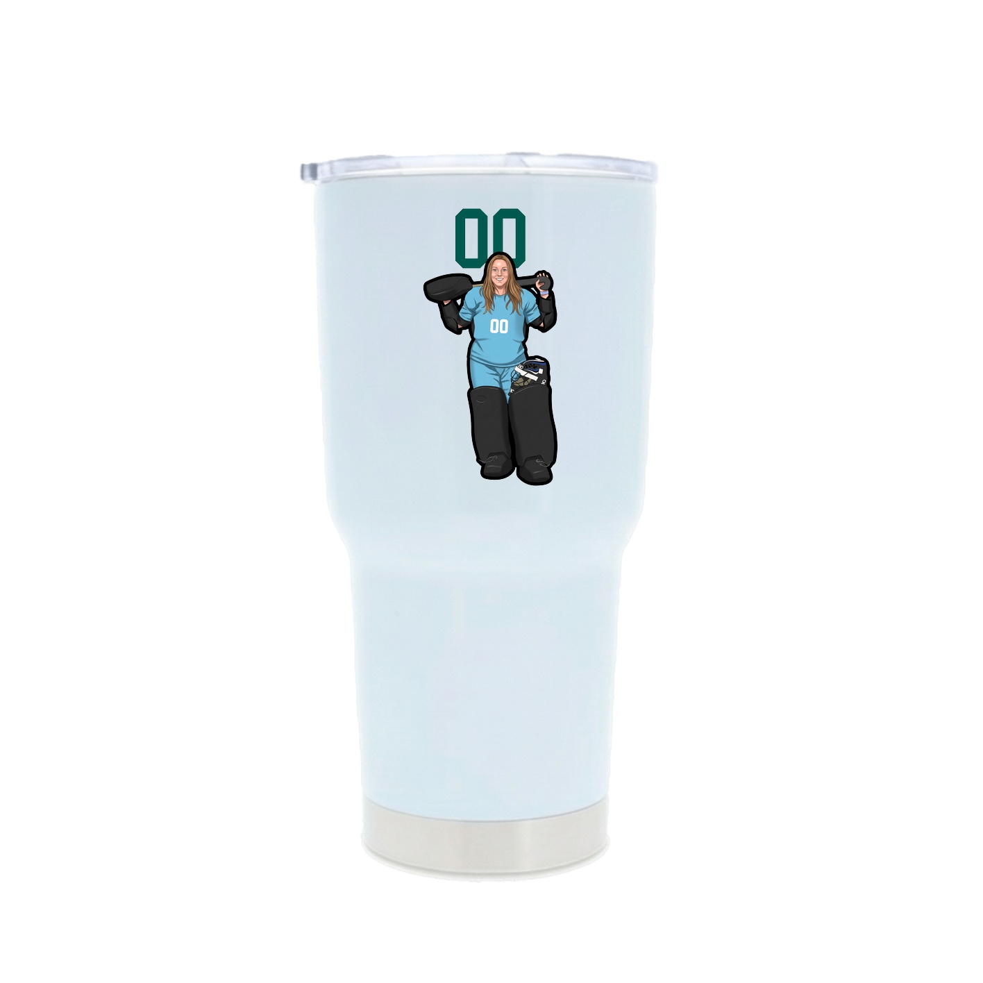 30oz Stainless Steel Tumbler — Number Top in White