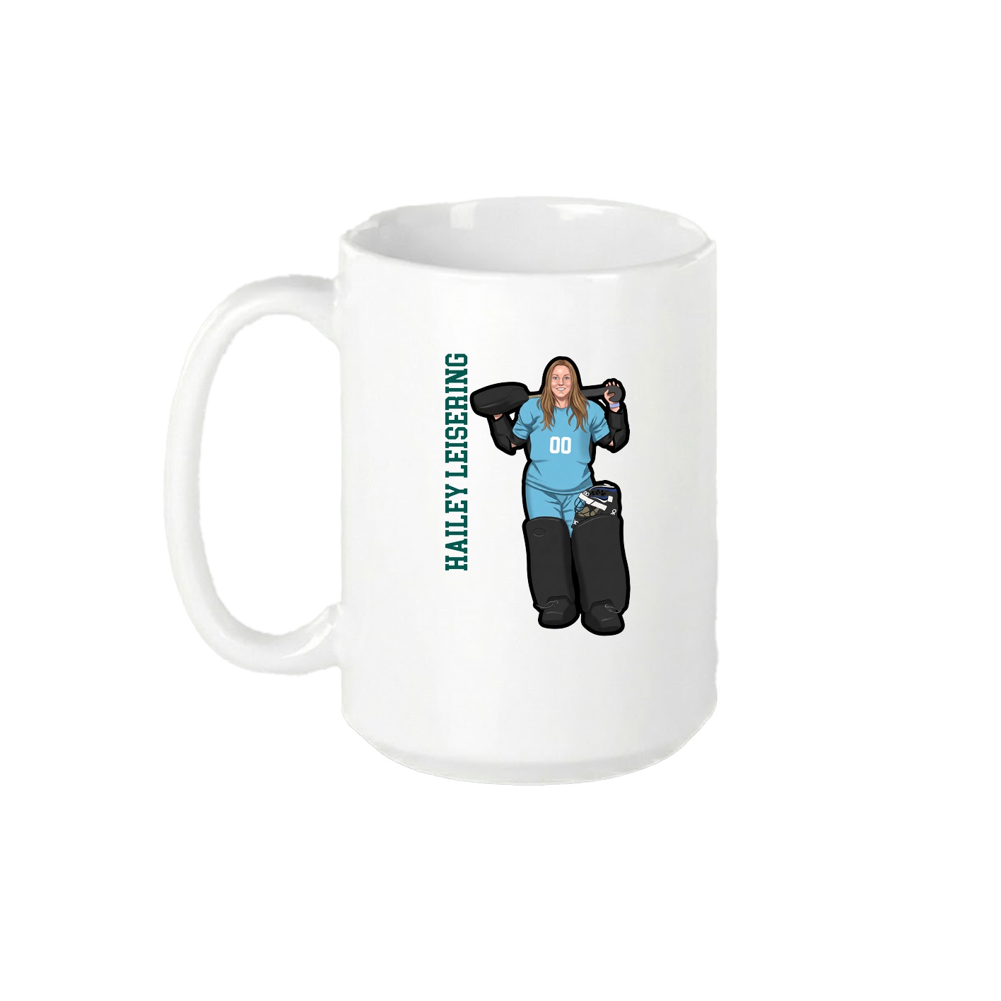 15oz Coffee Mug — Name Vertical in White