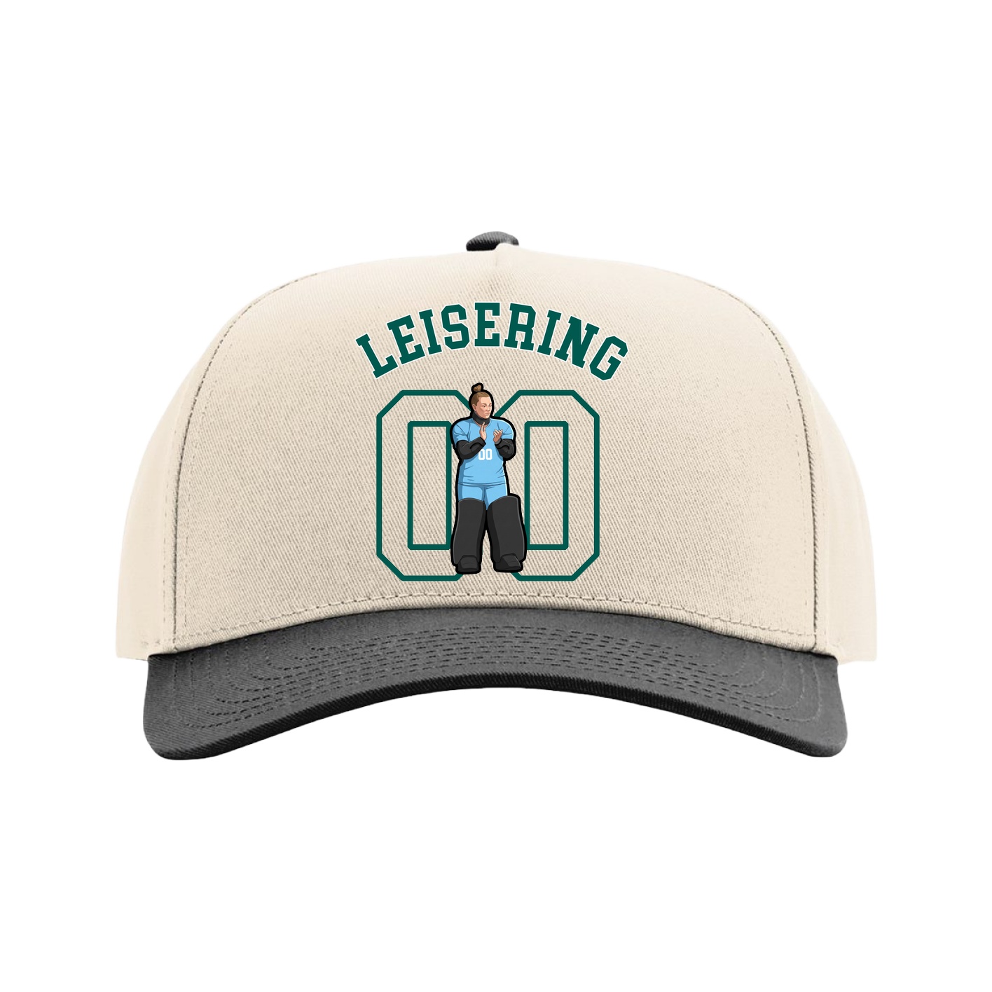 Full Fabric Five-Panel Champ Cap — Shirsey Arch in Cream/Black