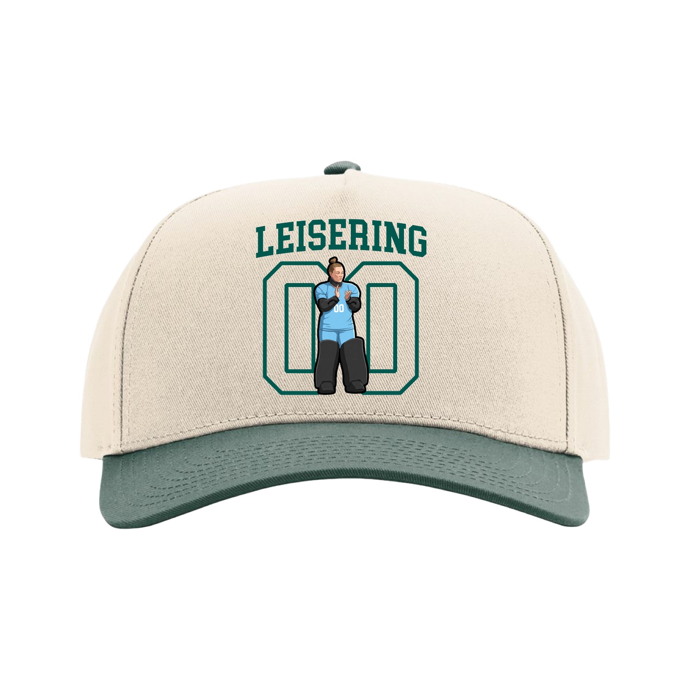 Full Fabric Five-Panel Champ Cap — Shirsey in Cream/Green
