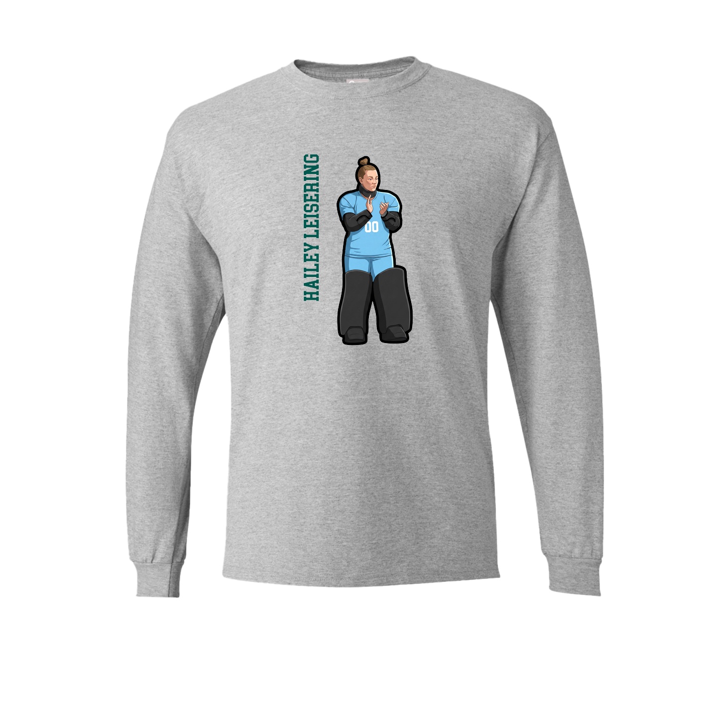 Long Sleeve Tee — Name Vertical in Grey