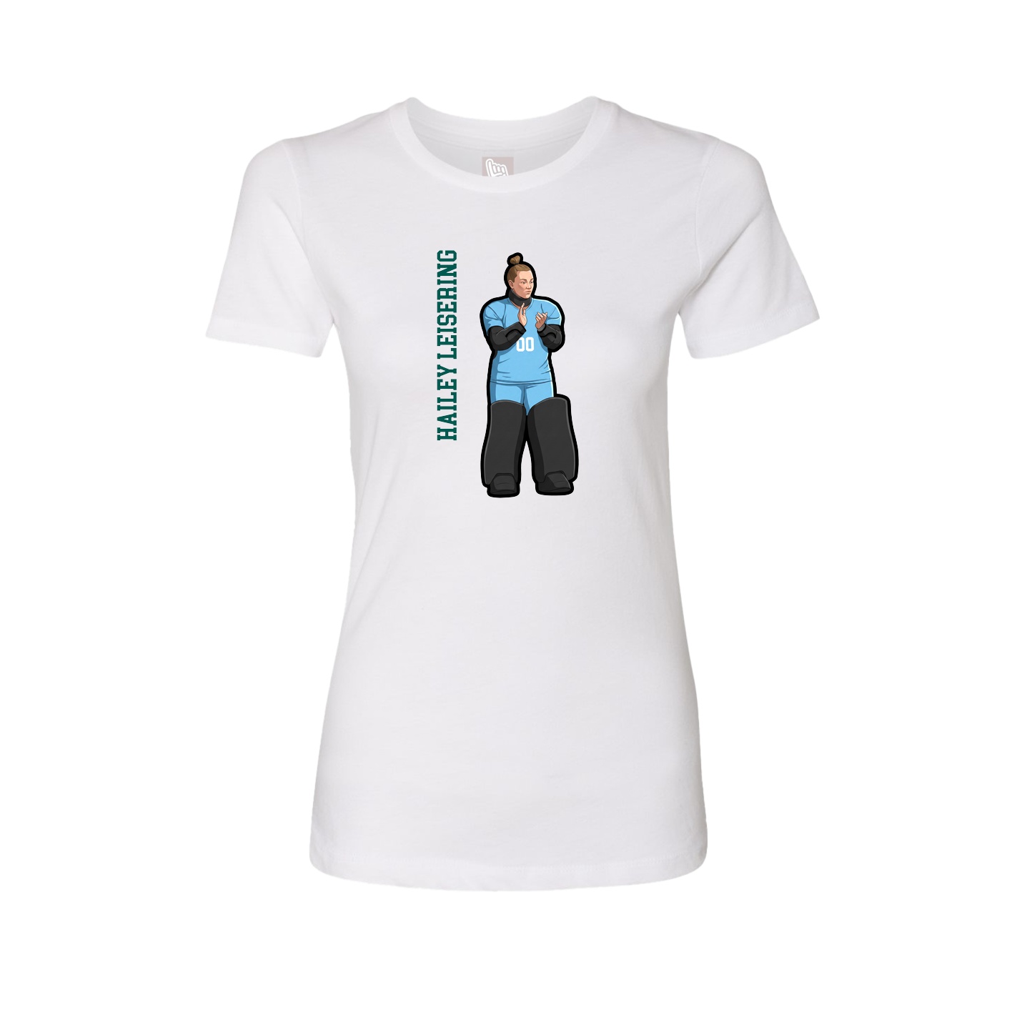 Womens Tee — Name Vertical in White