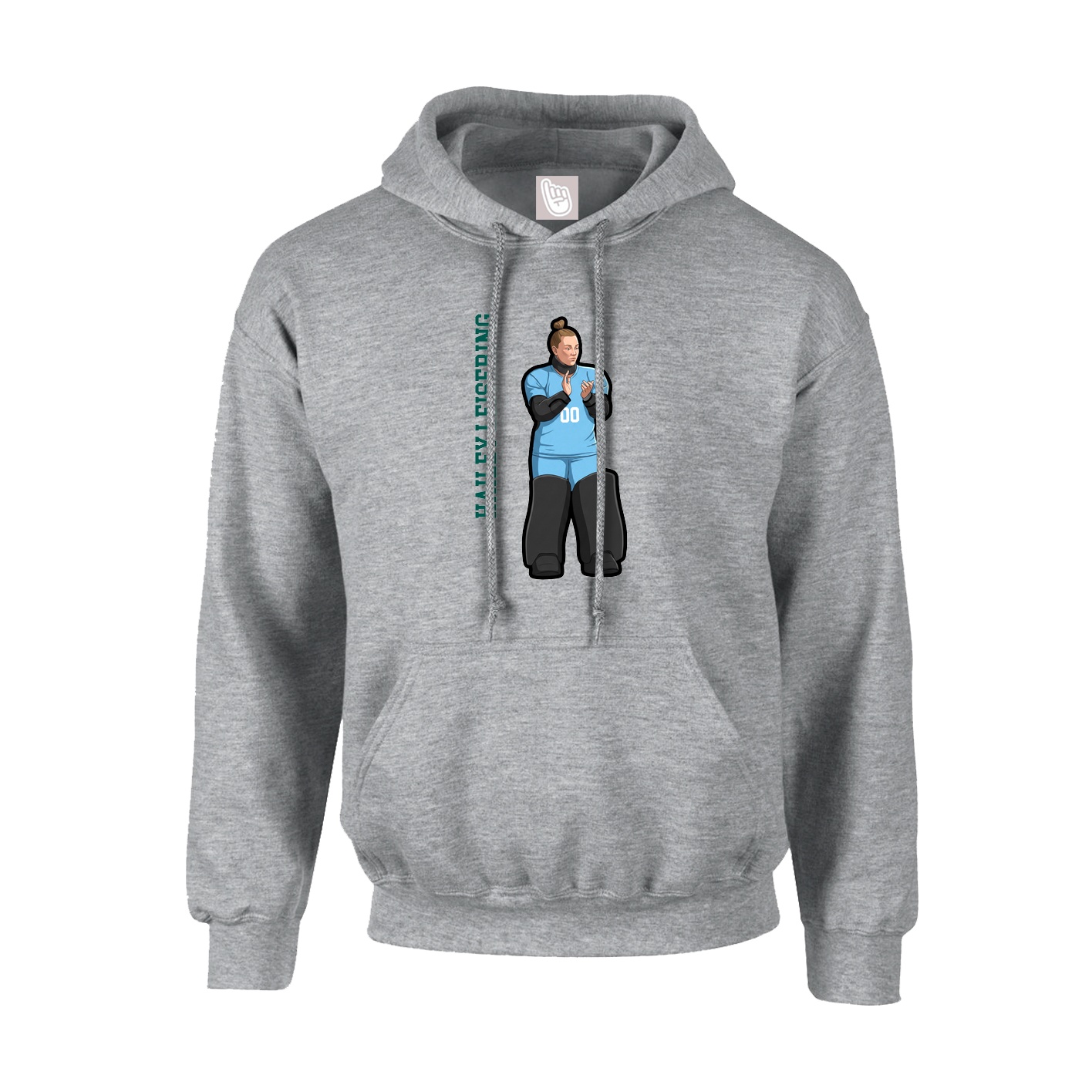 Youth Hoodie — Name Vertical in Grey