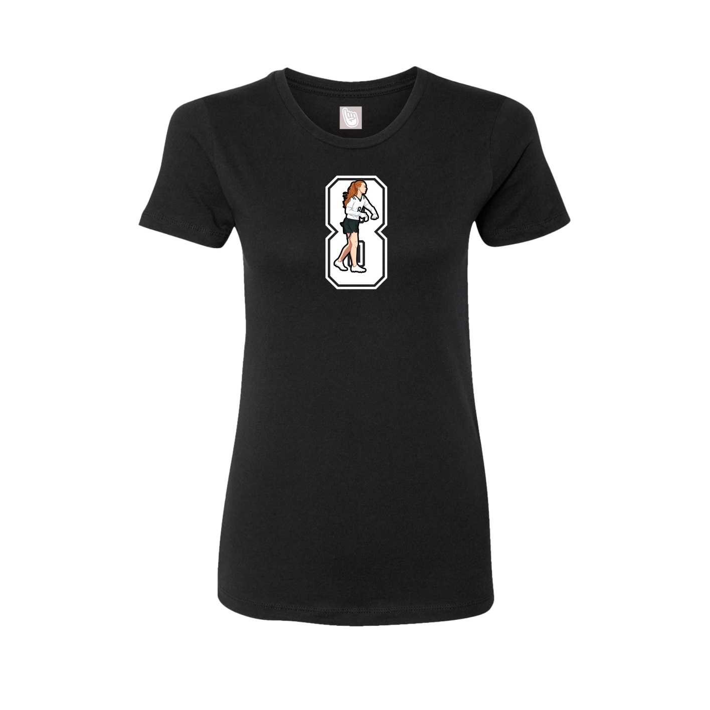 Womens Tee — Number in Black