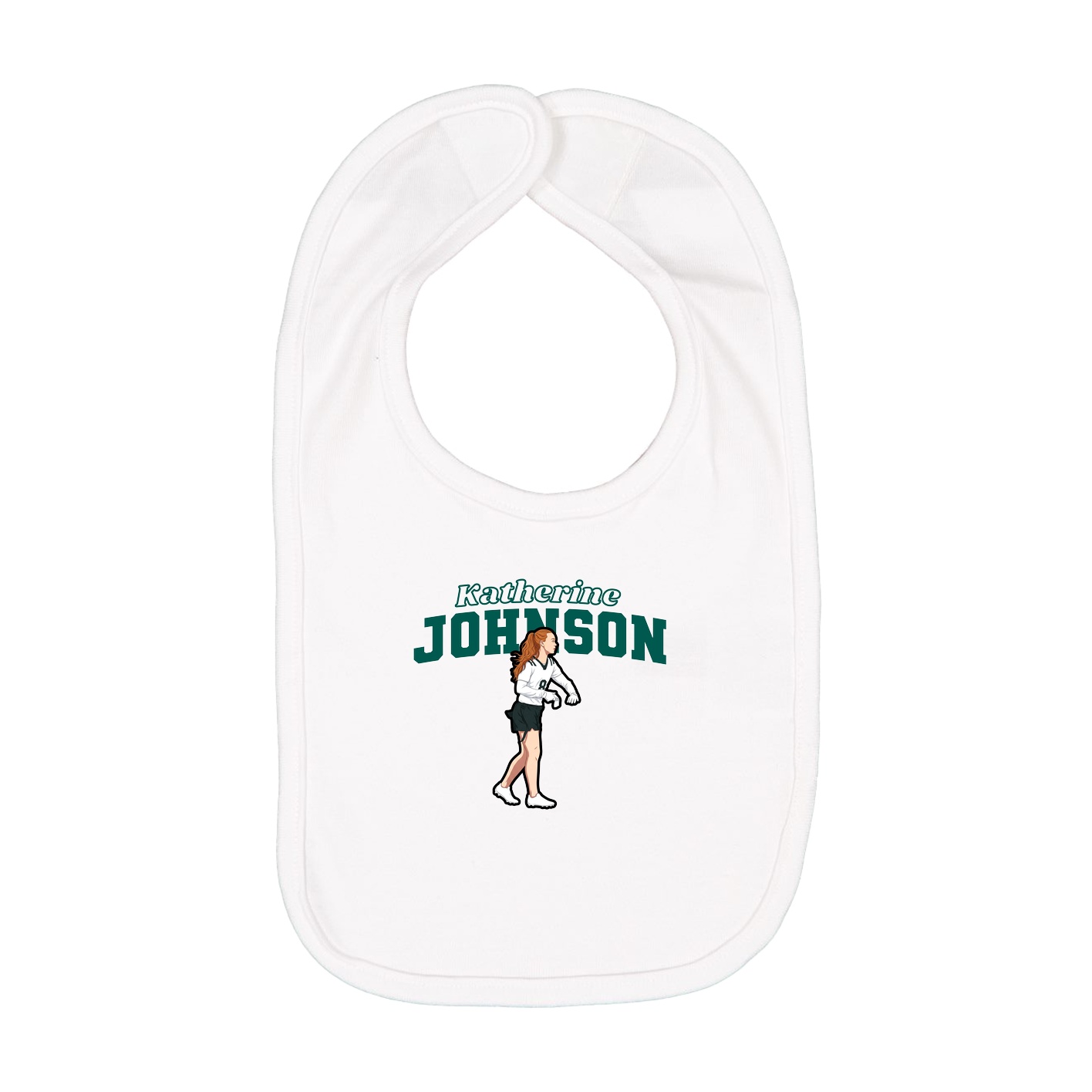 Infant Bib — Name Arch in White