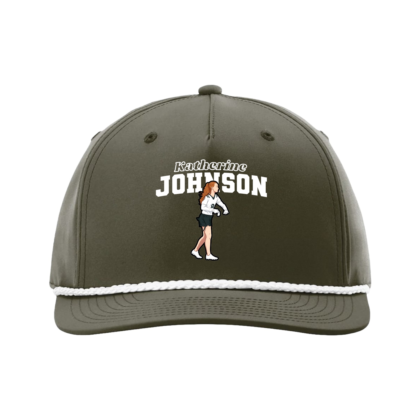 Five-Panel Classic Rope Cap — Name Arch in Green