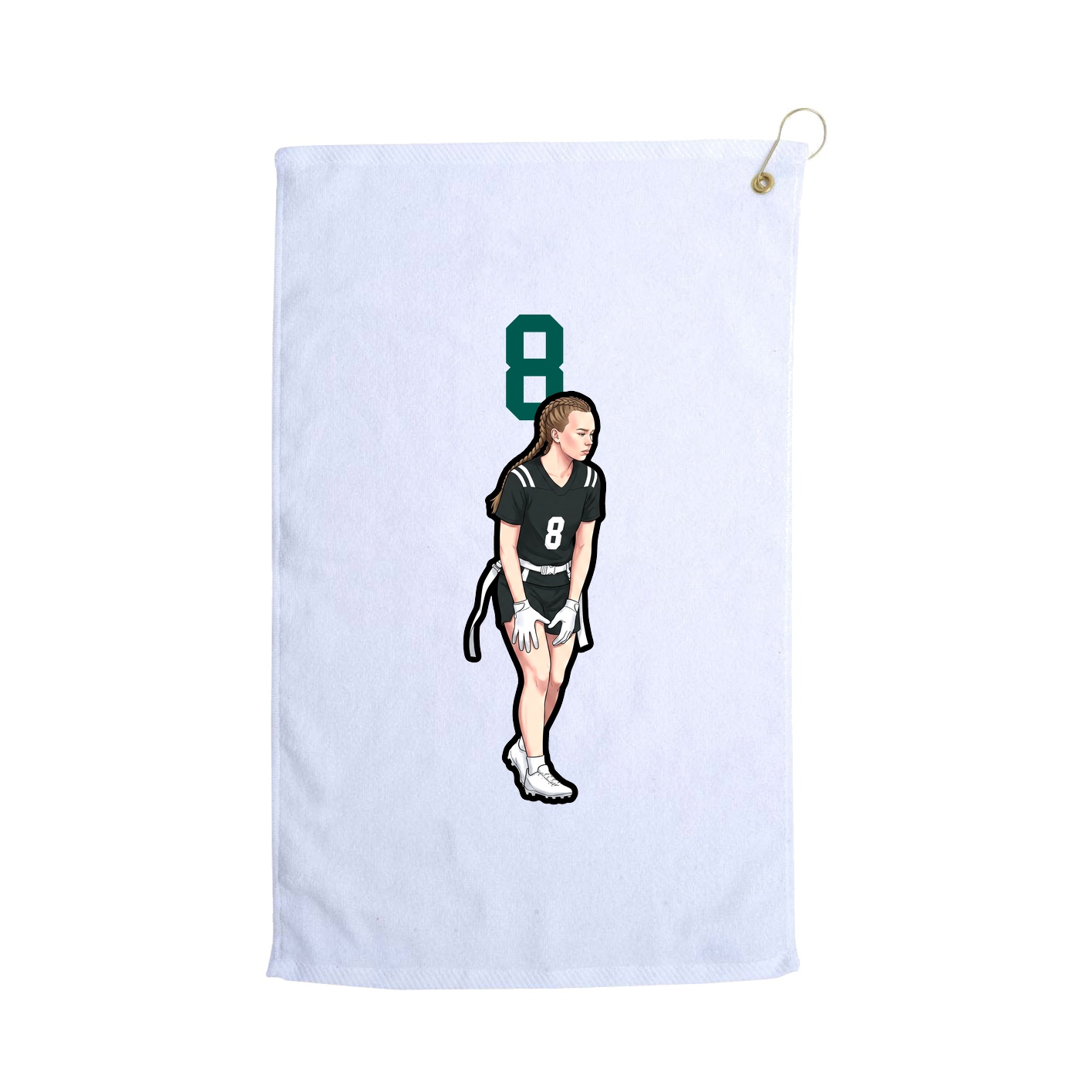 Golf Towel — Number Top in White