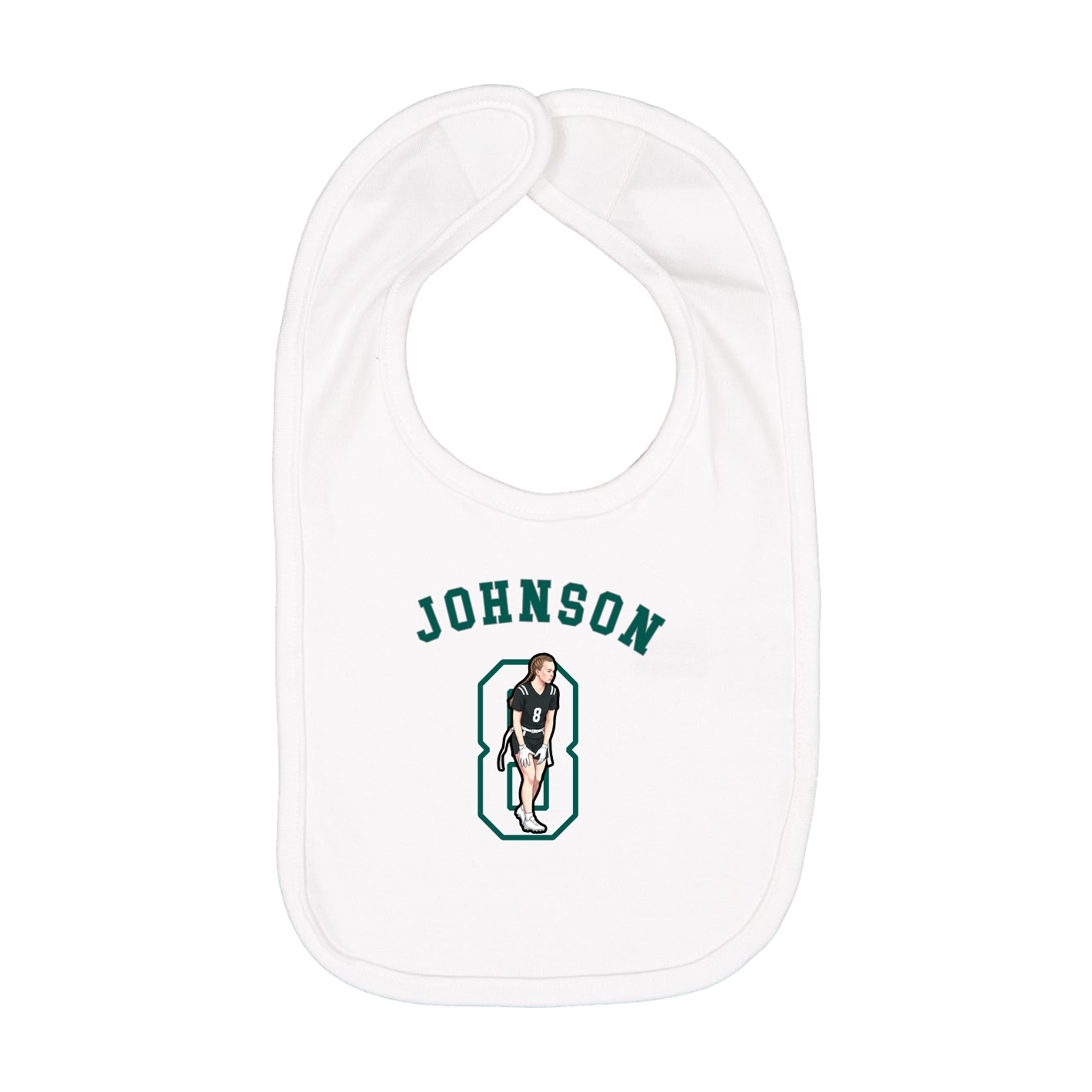 Infant Bib — Shirsey Arch in White