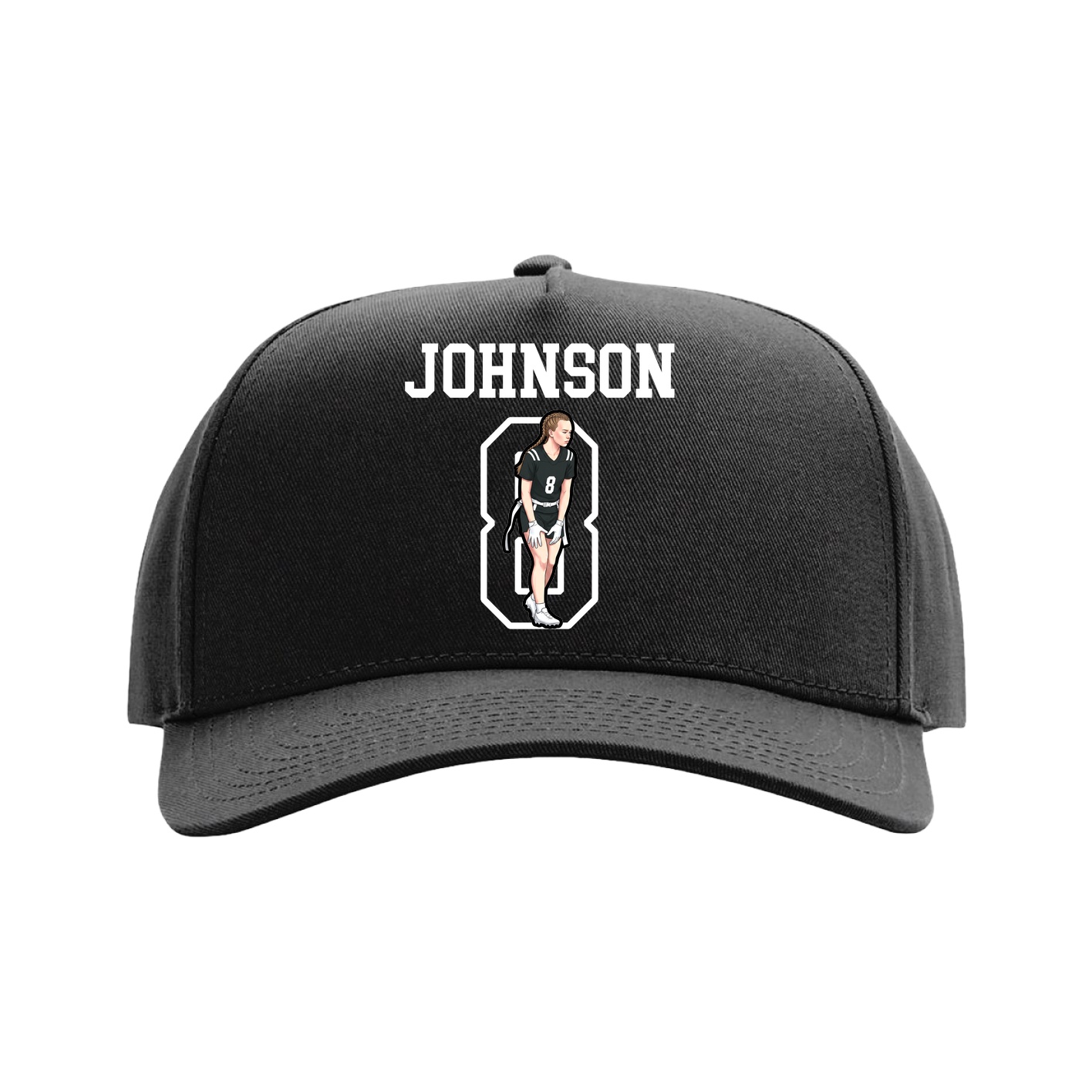 Full Fabric Five-Panel Champ Cap — Shirsey in Black