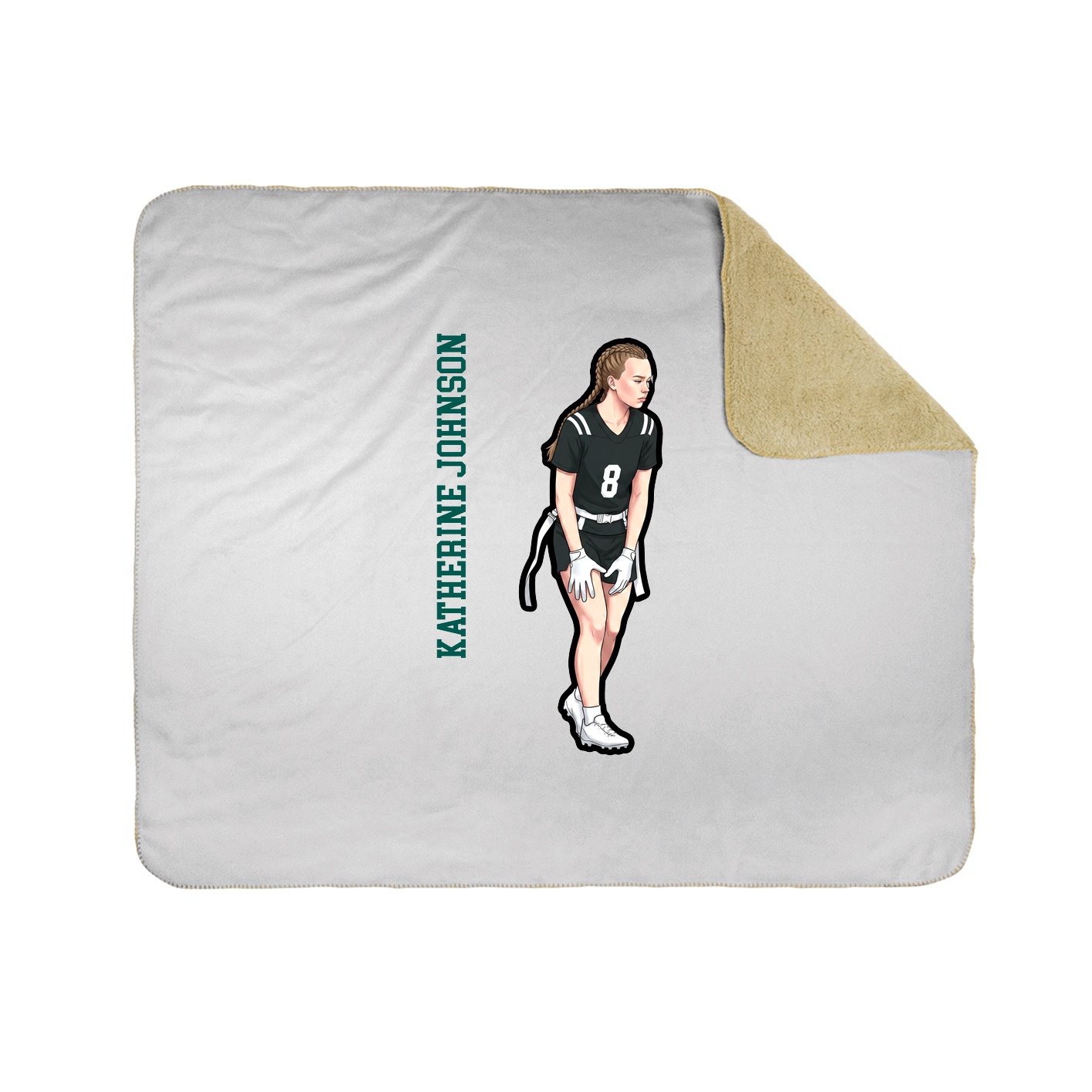 Throw Blanket — Name Vertical in White