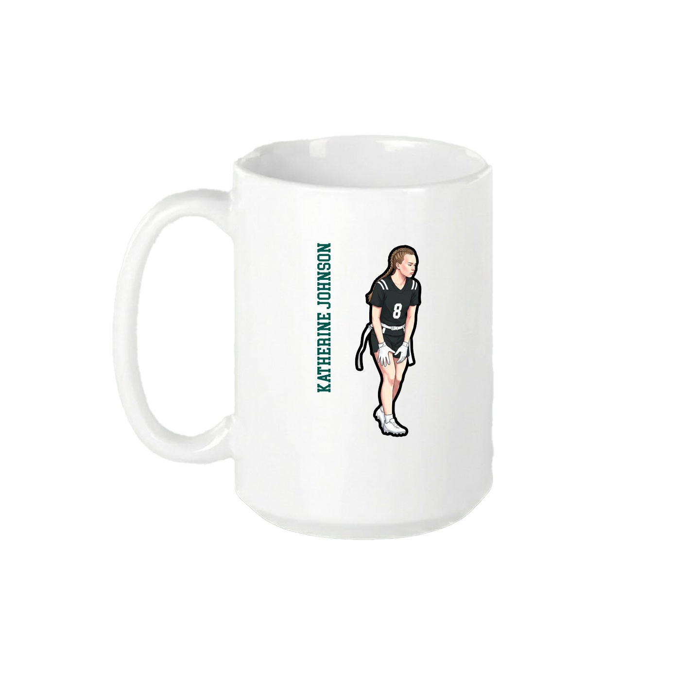 15oz Coffee Mug — Name Vertical in White