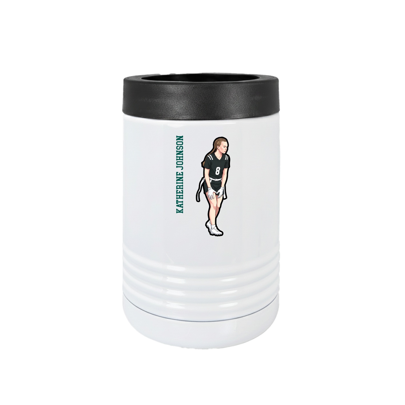 Beverage Holder — Name Vertical in White