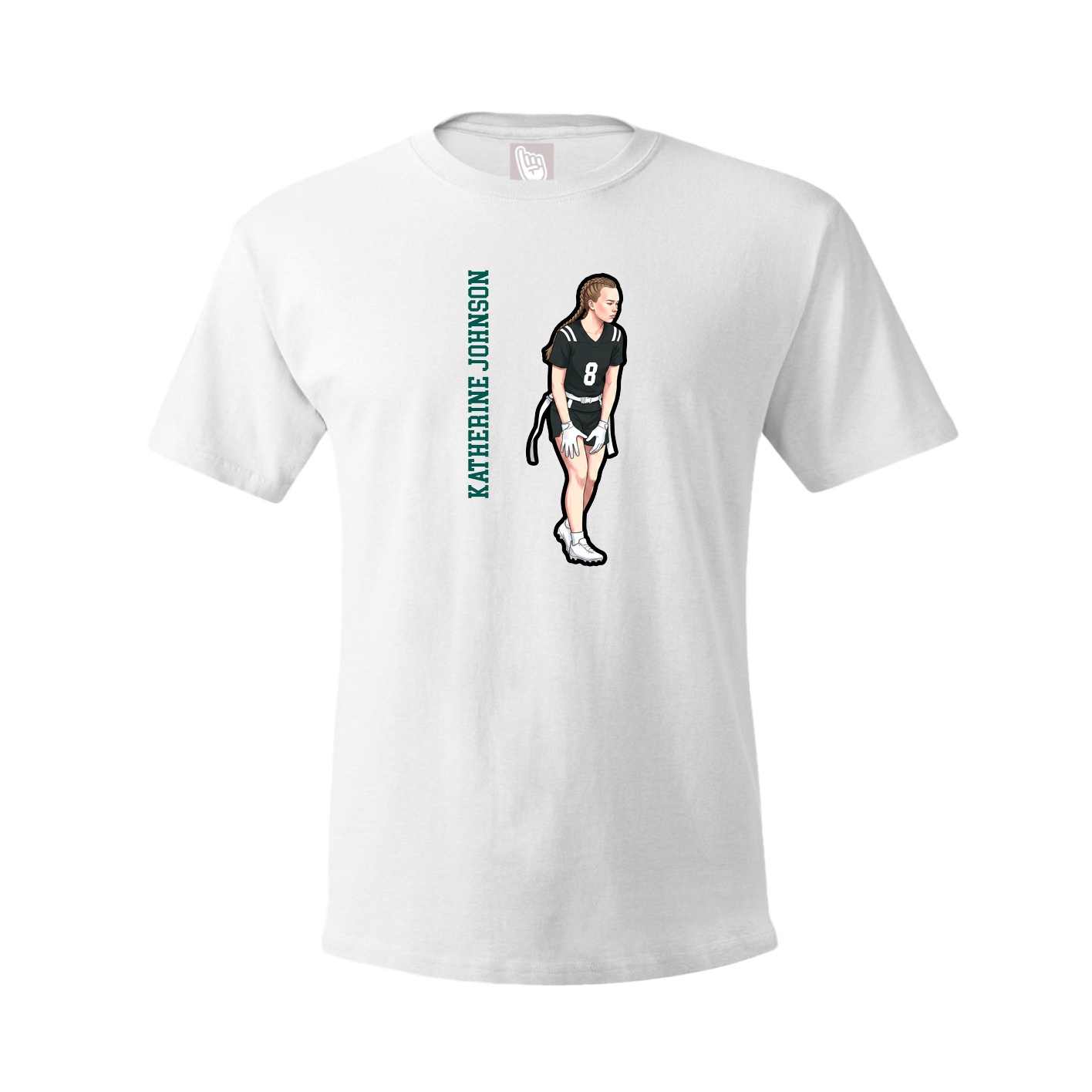 Youth Tee — Name Vertical in White