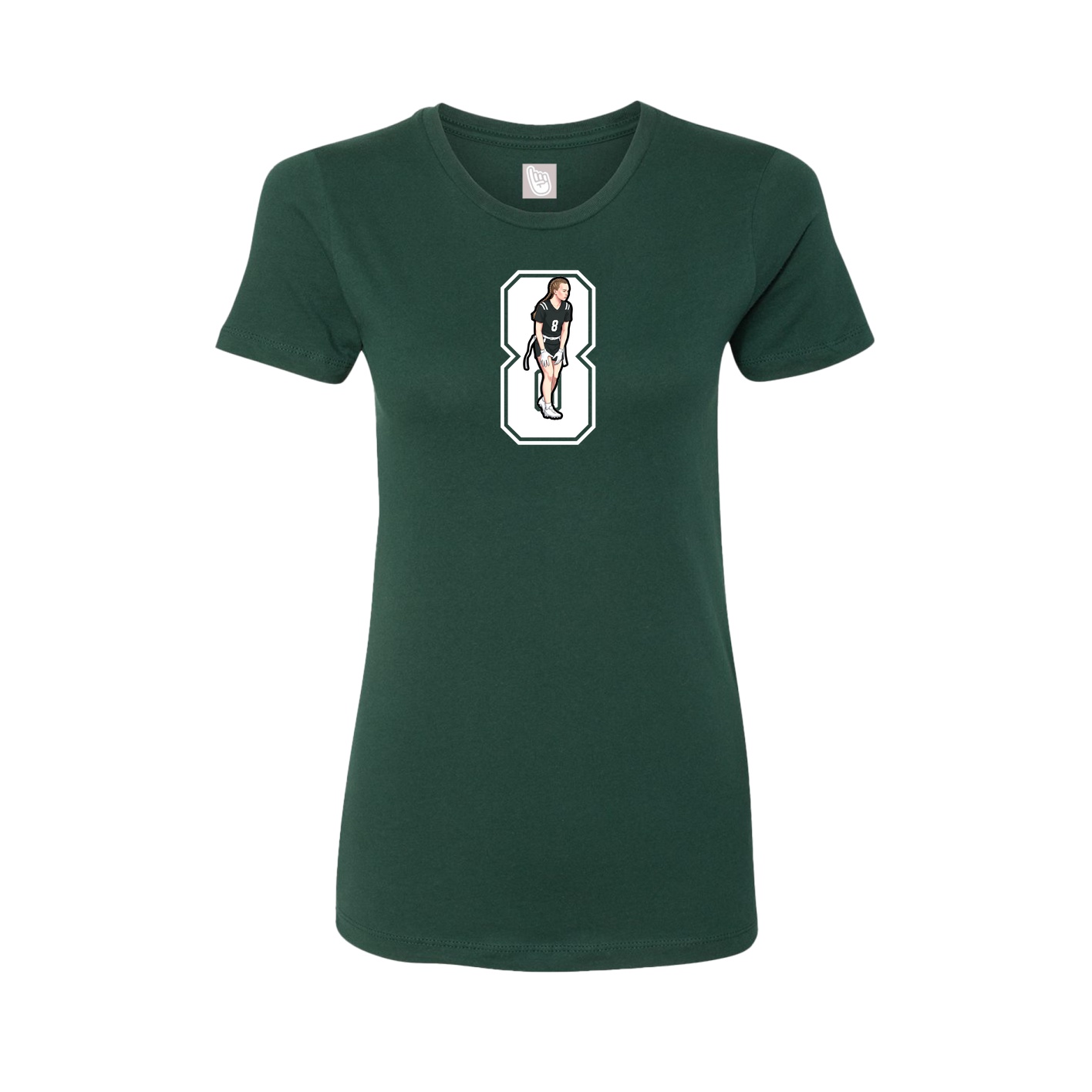 Womens Tee — Number in Green