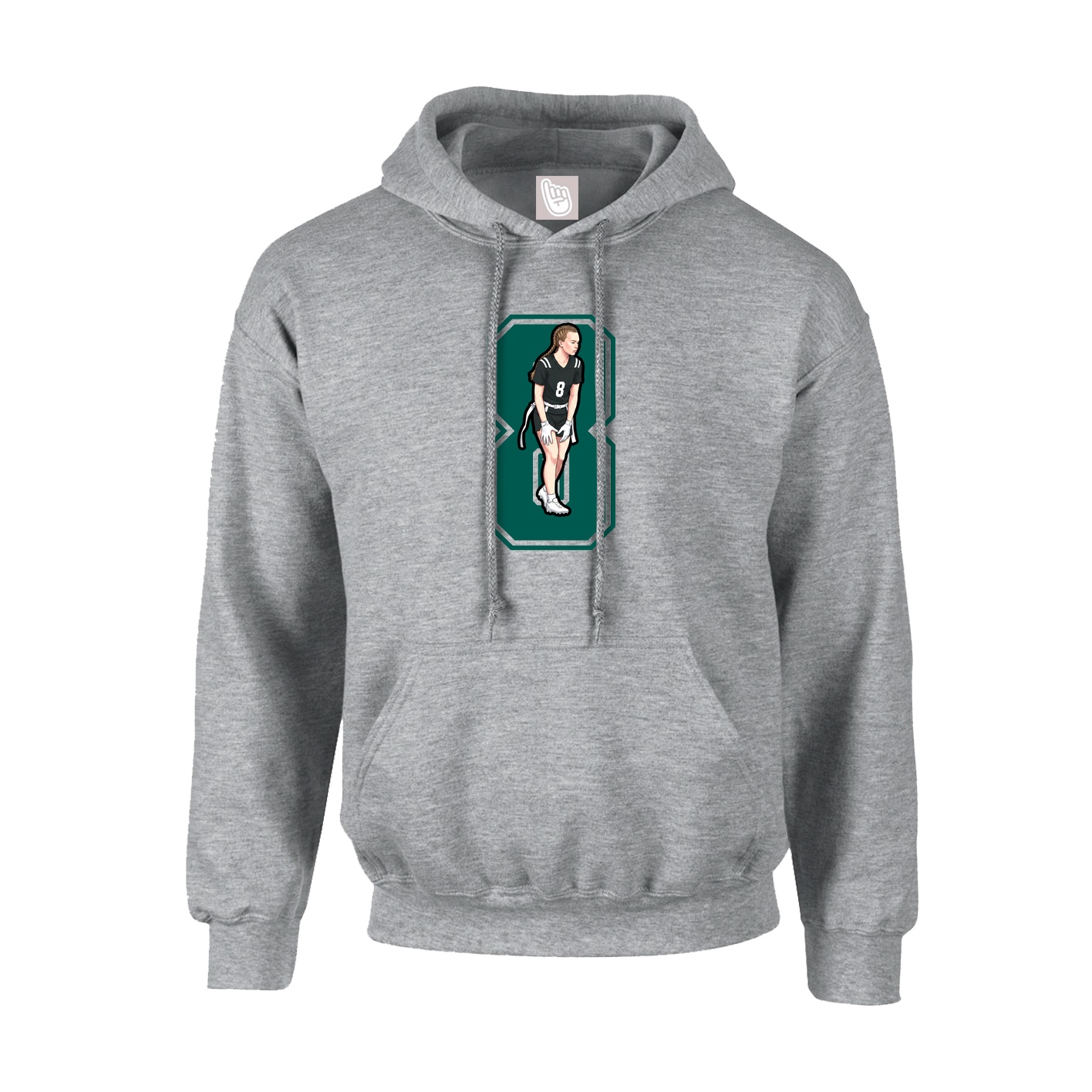 Hoodie — Number in Grey