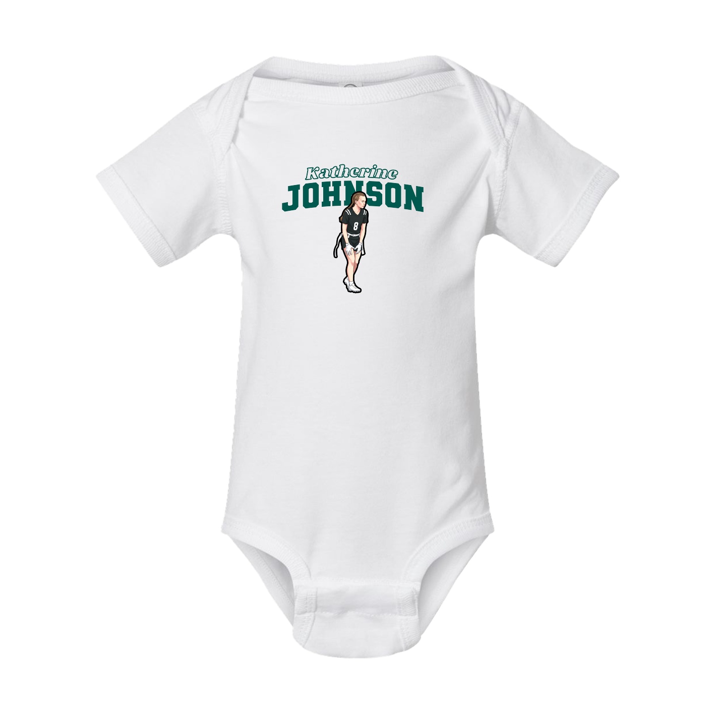 Baby Onesie — Name Arch in White
