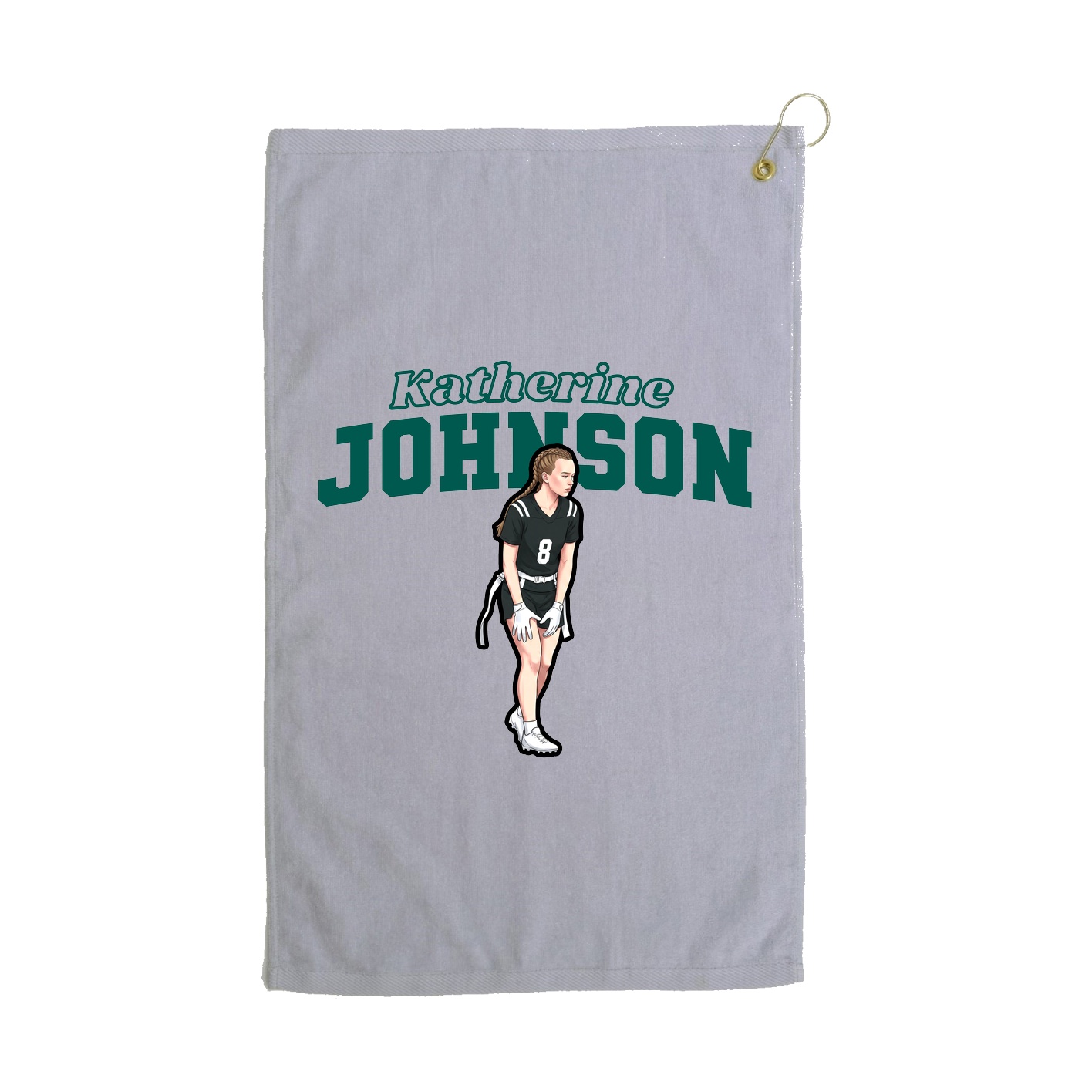 Golf Towel — Name Arch in Grey