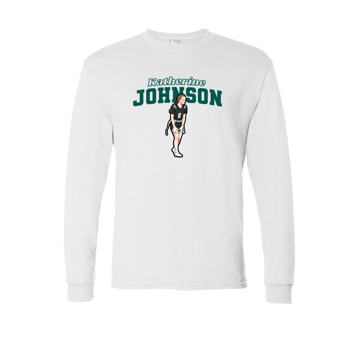 Long Sleeve Tee — Name Arch in White