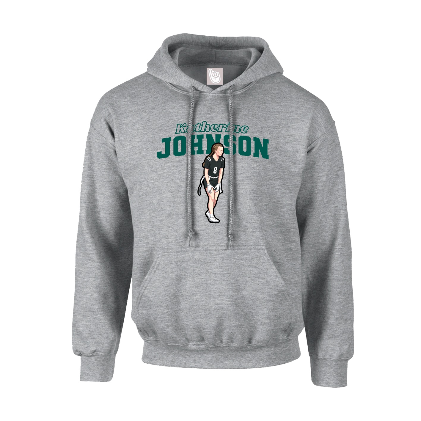Hoodie — Name Arch in Grey