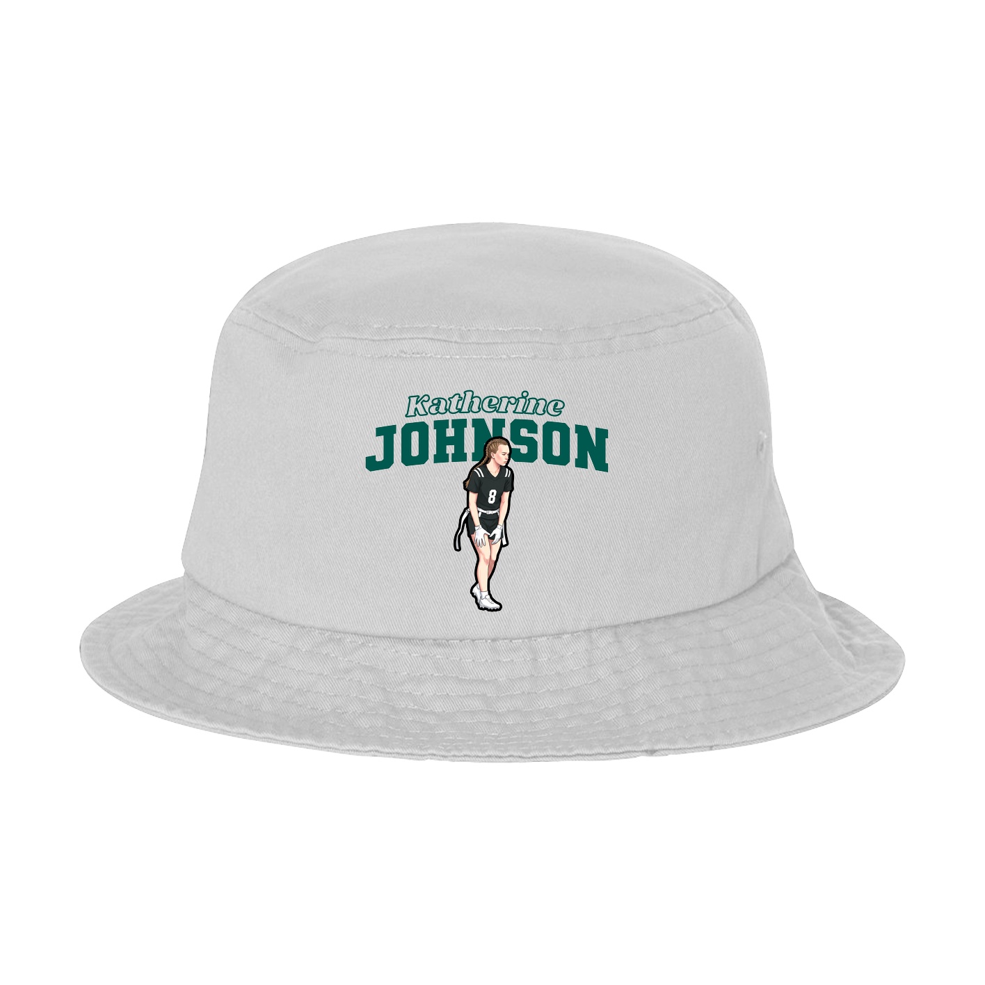 Bucket Cap — Name Arch in White