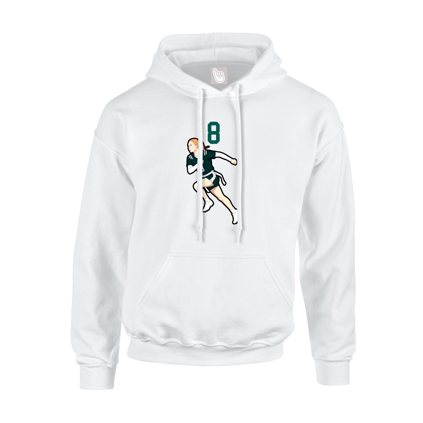 Youth Hoodie — Number Top in White