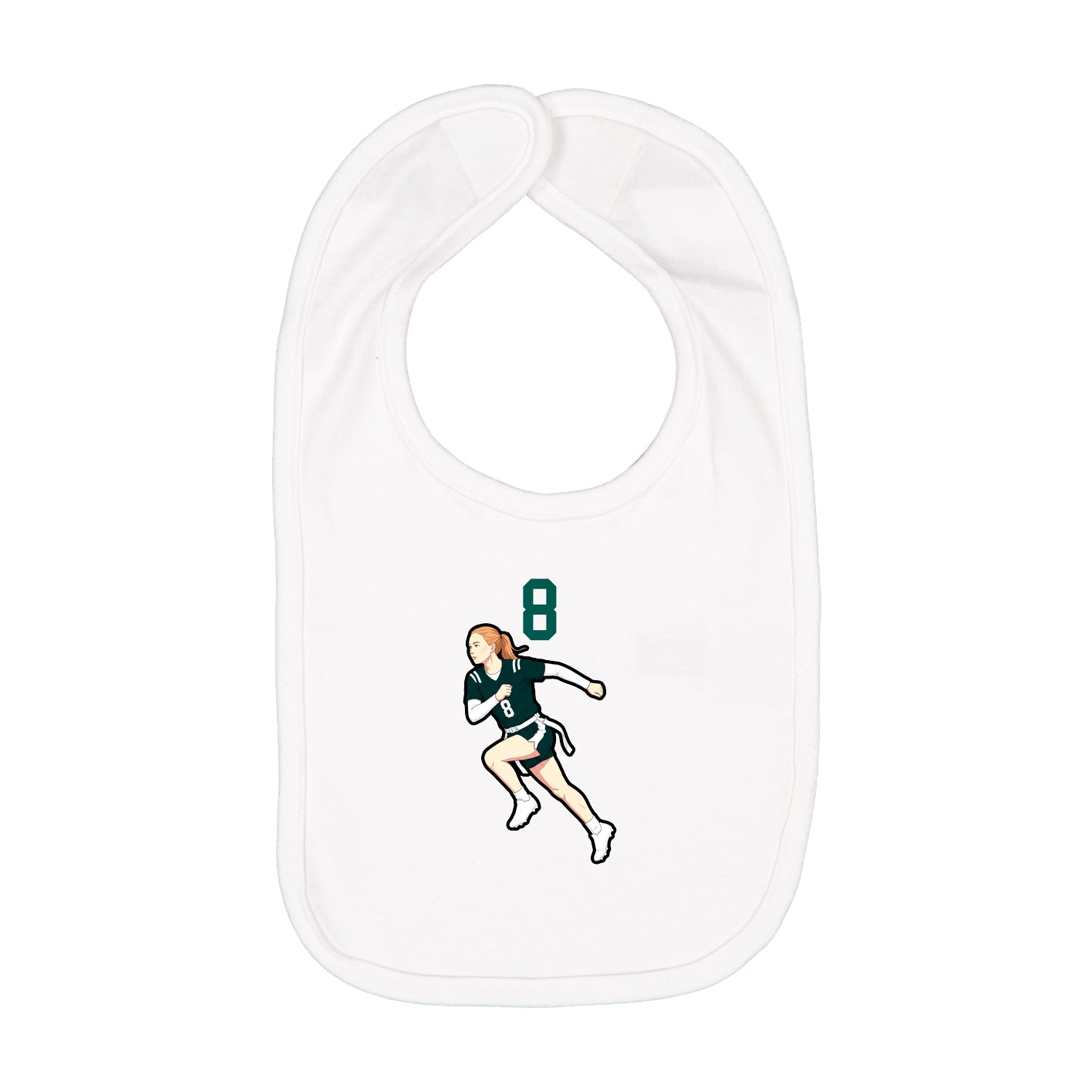 Infant Bib — Number Top in White