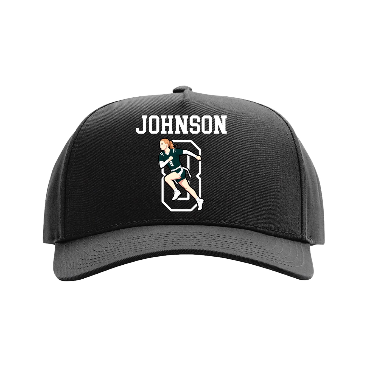 Full Fabric Five-Panel Champ Cap — Shirsey in Black