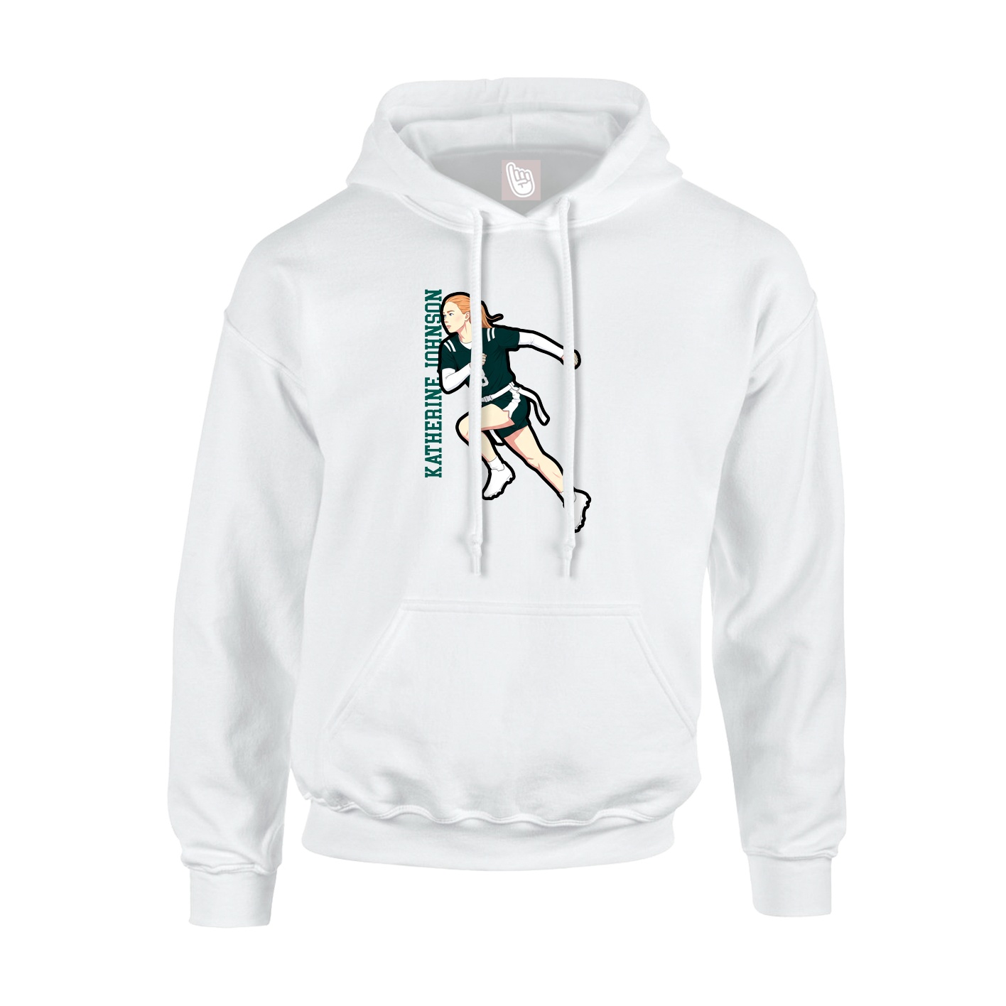 Hoodie — Name Vertical in White