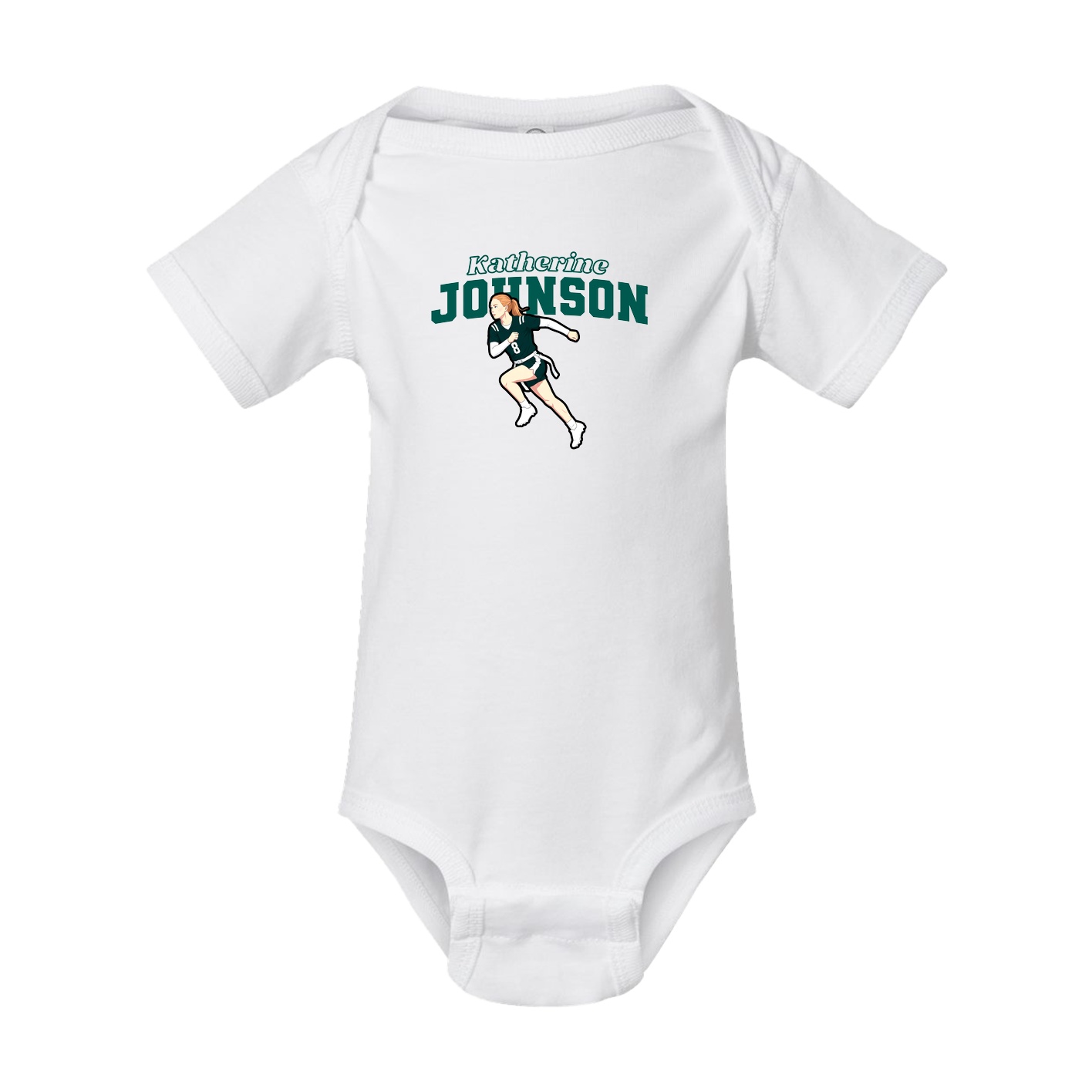 Baby Onesie — Name Arch in White