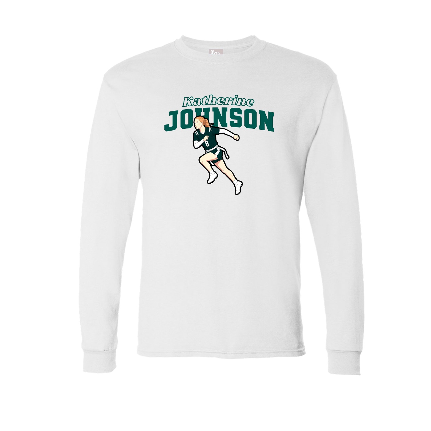 Long Sleeve Tee — Name Arch in White