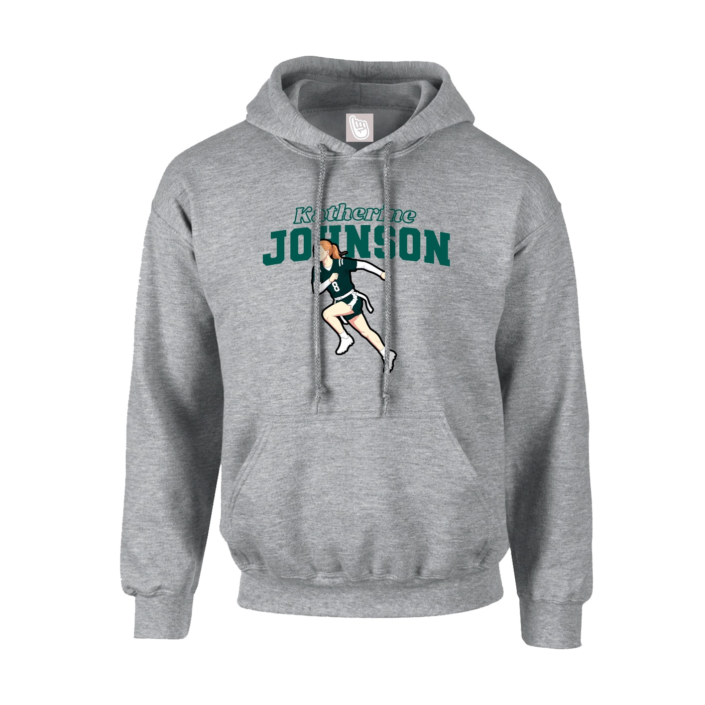 Youth Hoodie — Name Arch in Grey