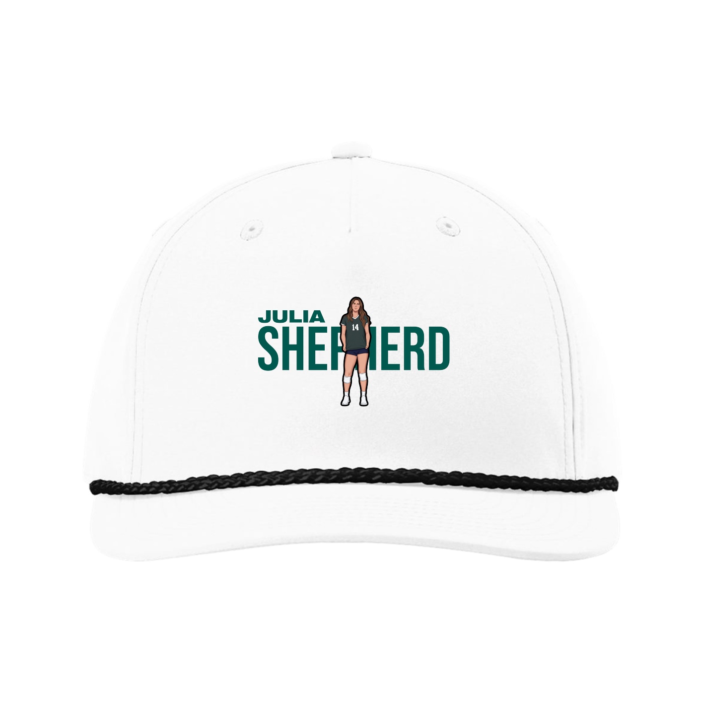 Five-Panel Classic Rope Cap — Player Name in White