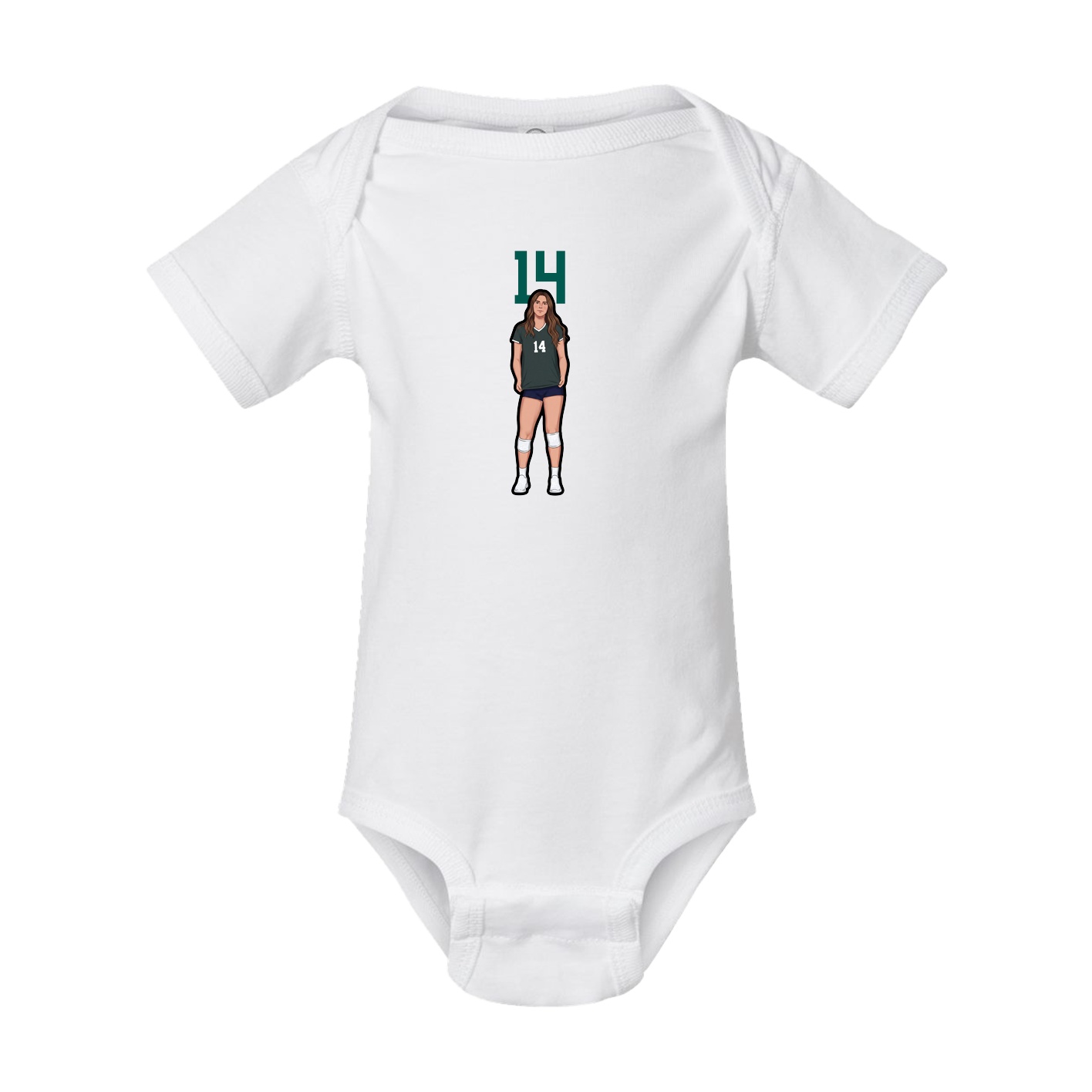 Baby Onesie — Number Top in White