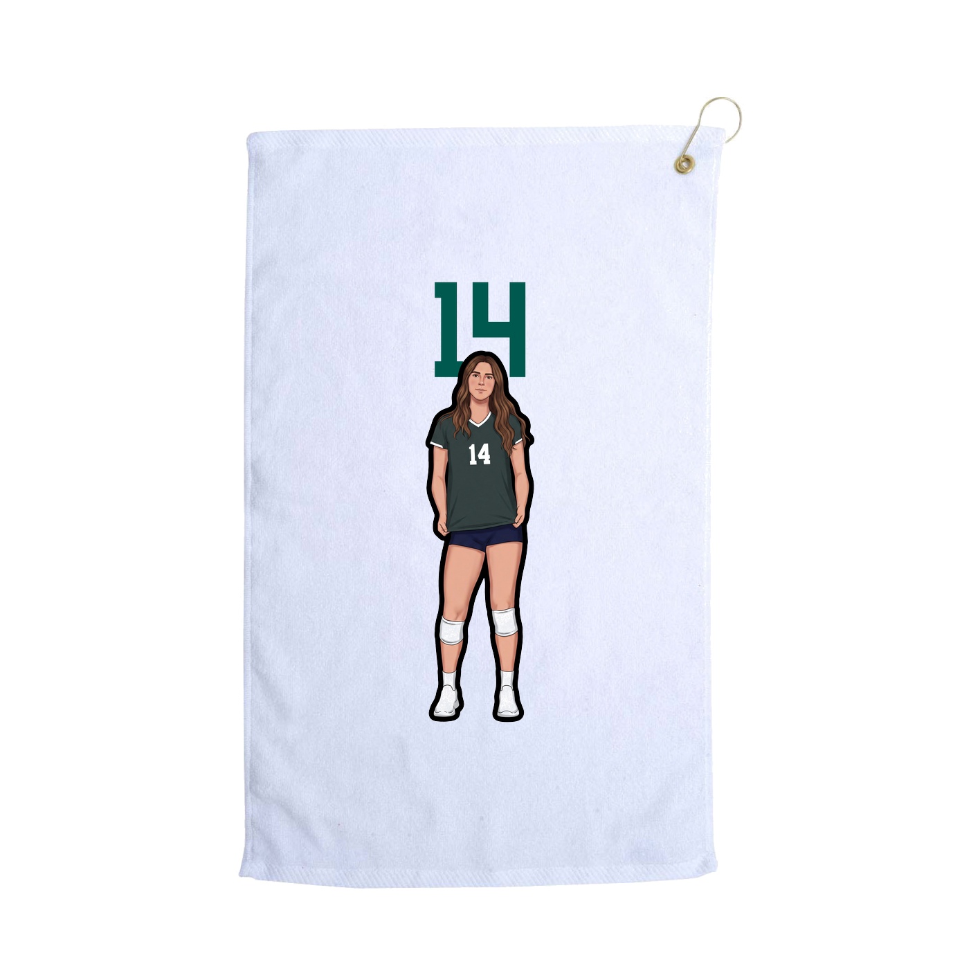 Golf Towel — Number Top in White