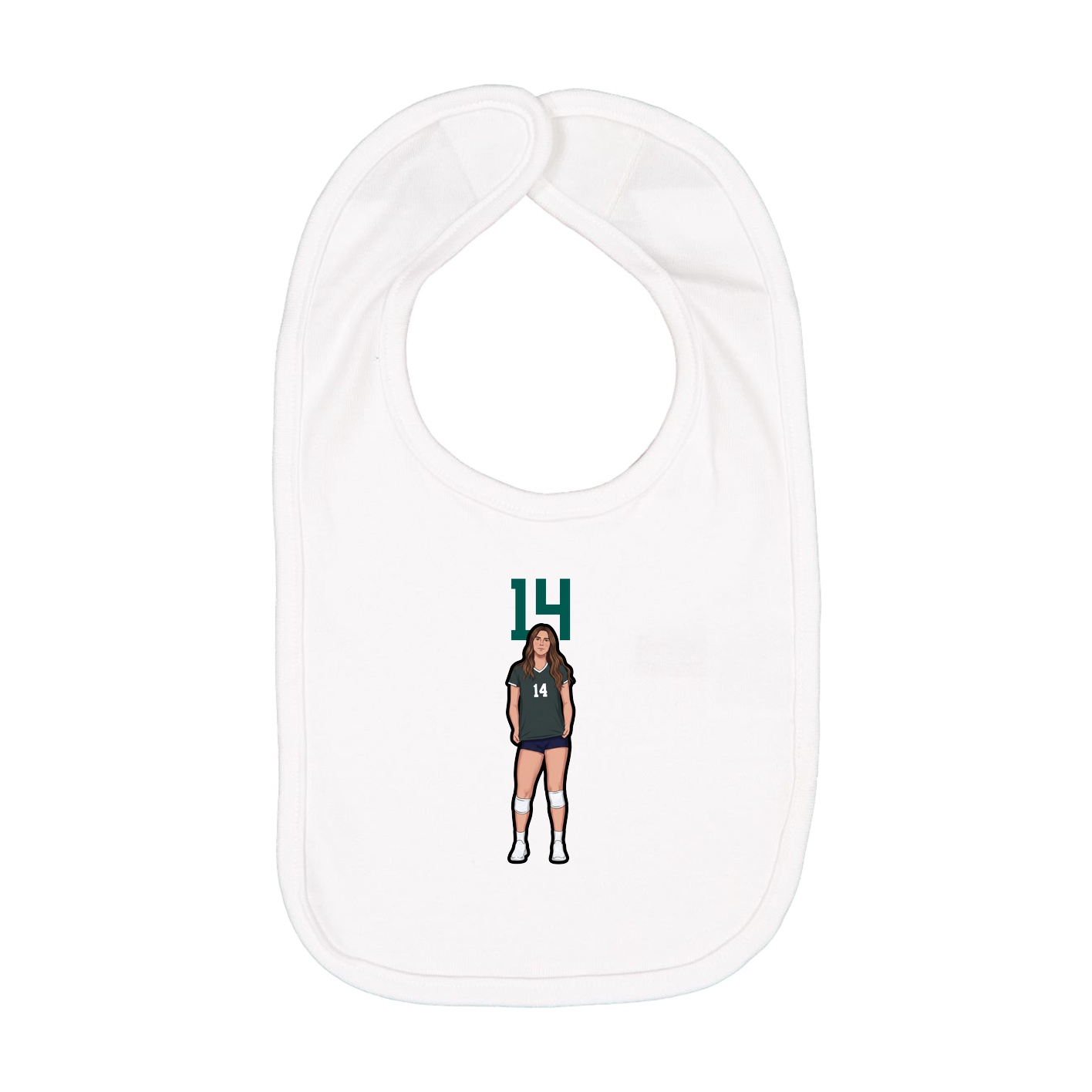Infant Bib — Number Top in White