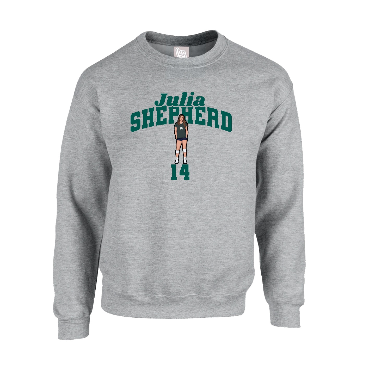 Fleece Crew — Signature Arch in Grey