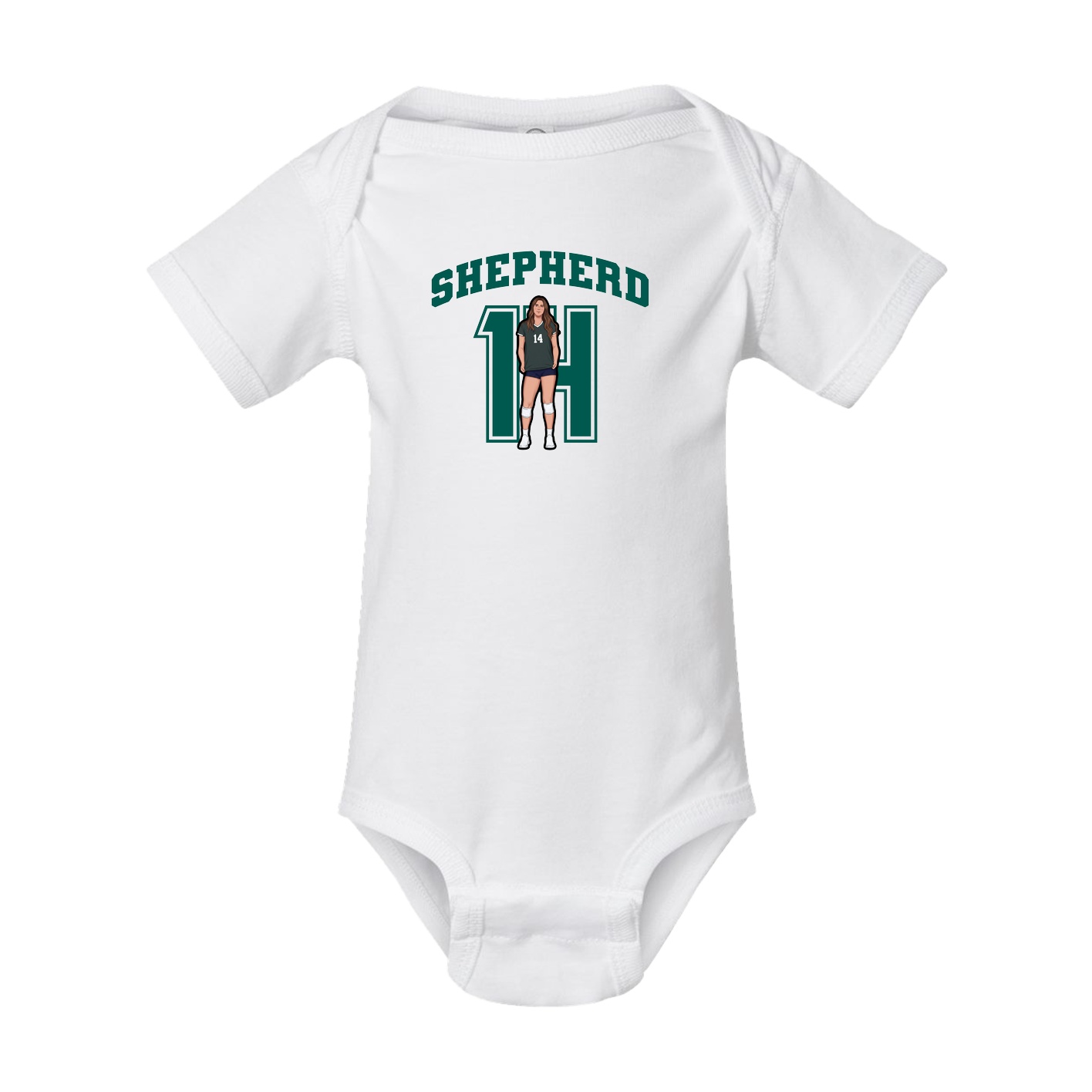 Baby Onesie — Number in White