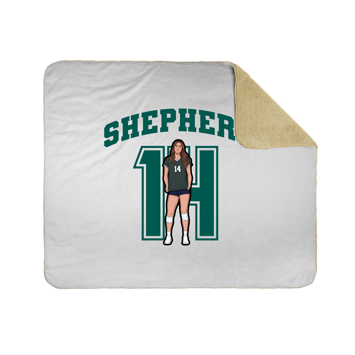 Throw Blanket — Number in White
