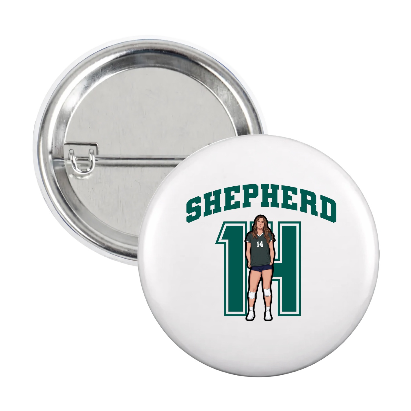 Game Day Button — Number in White